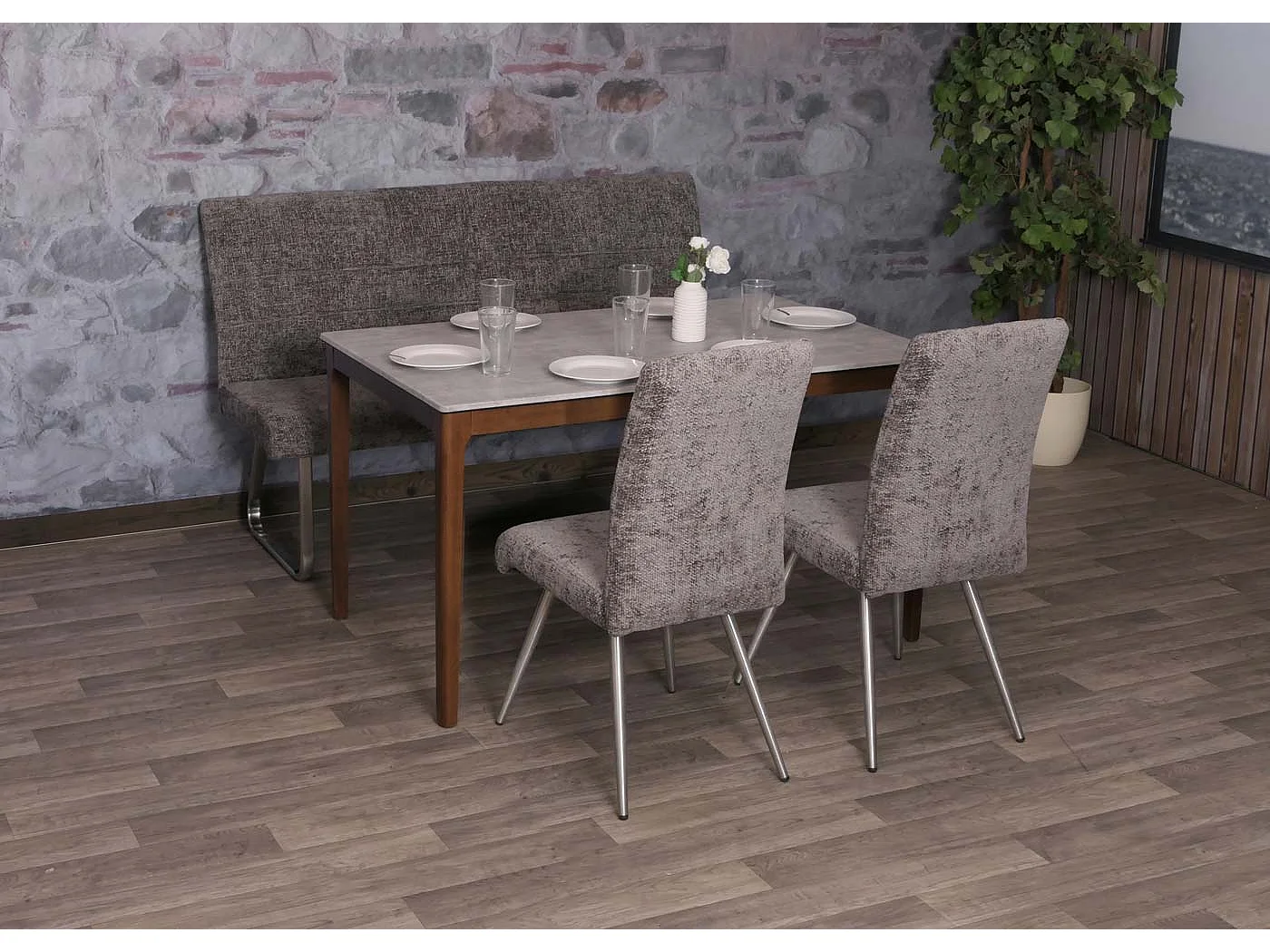 Conjunto de sala de jantar MCW-G55 (3 peças),  cinzento escuro