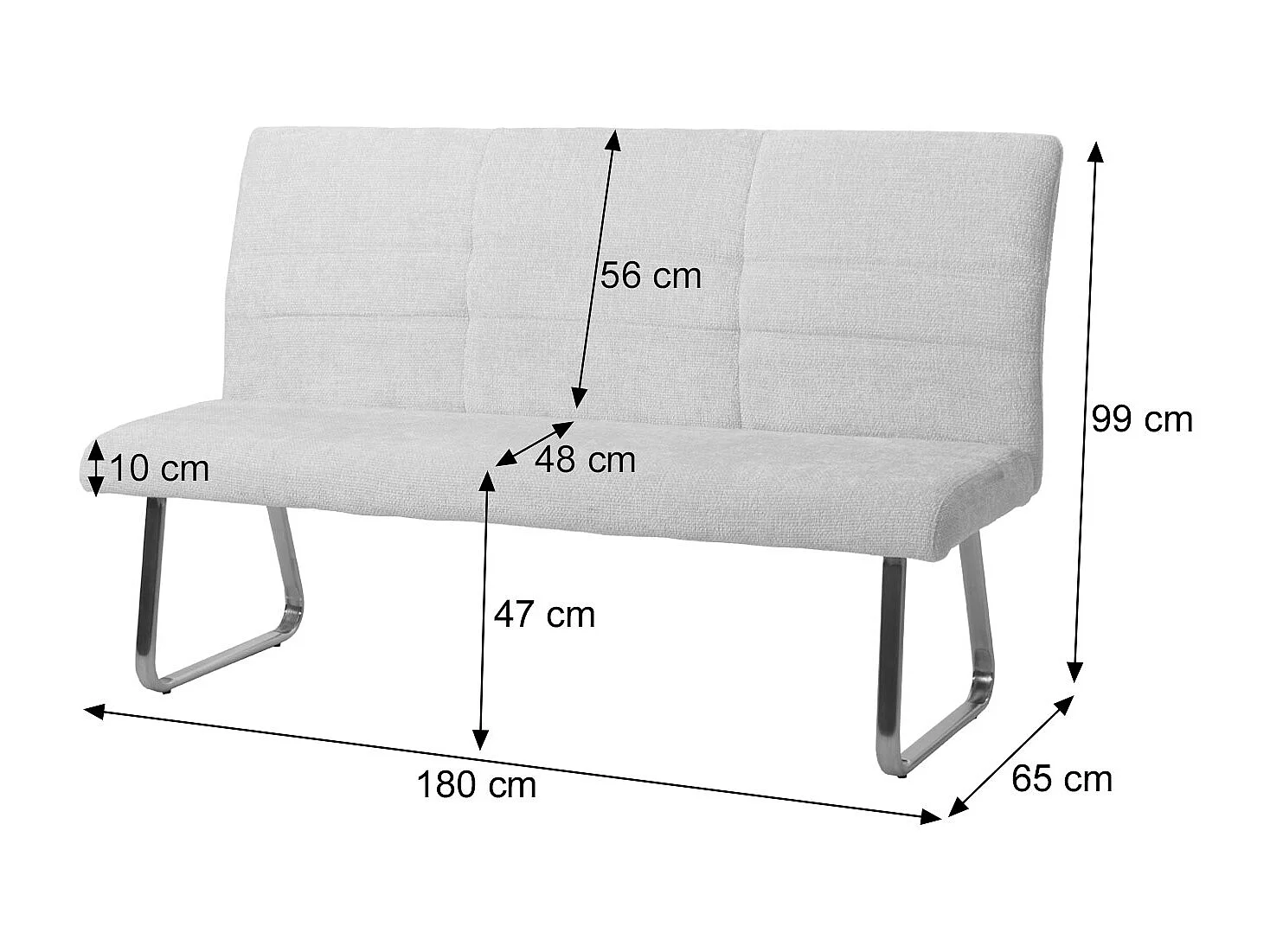 Ensemble de salle à manger MCW-G55 (3 pièces),  crème