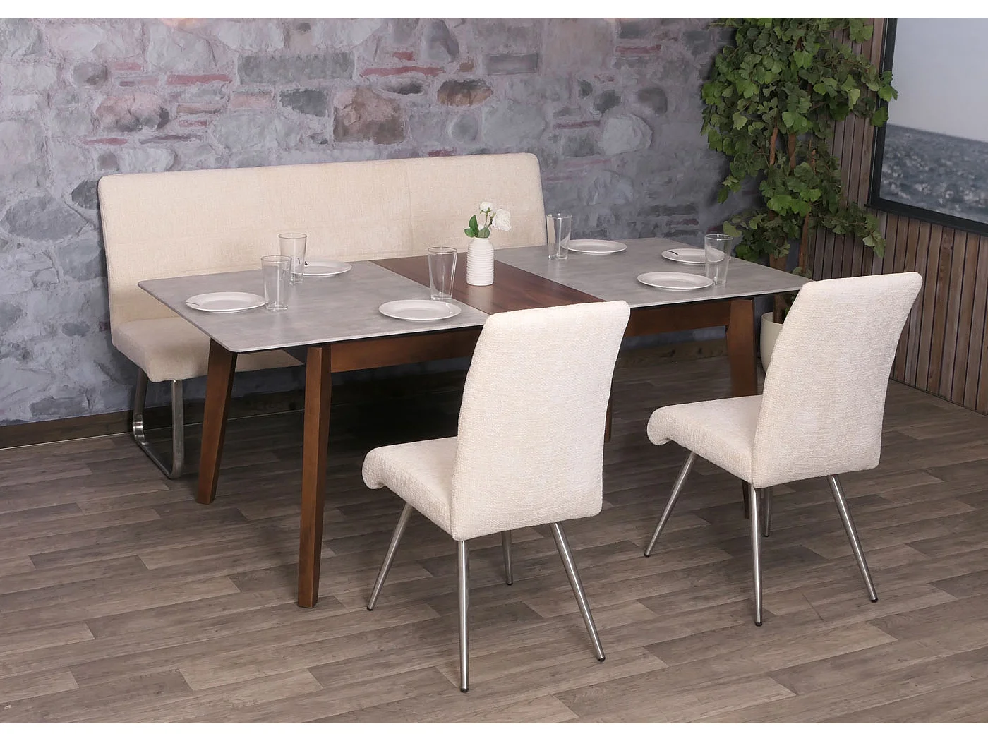 Ensemble de salle à manger MCW-G55 (3 pièces),  crème