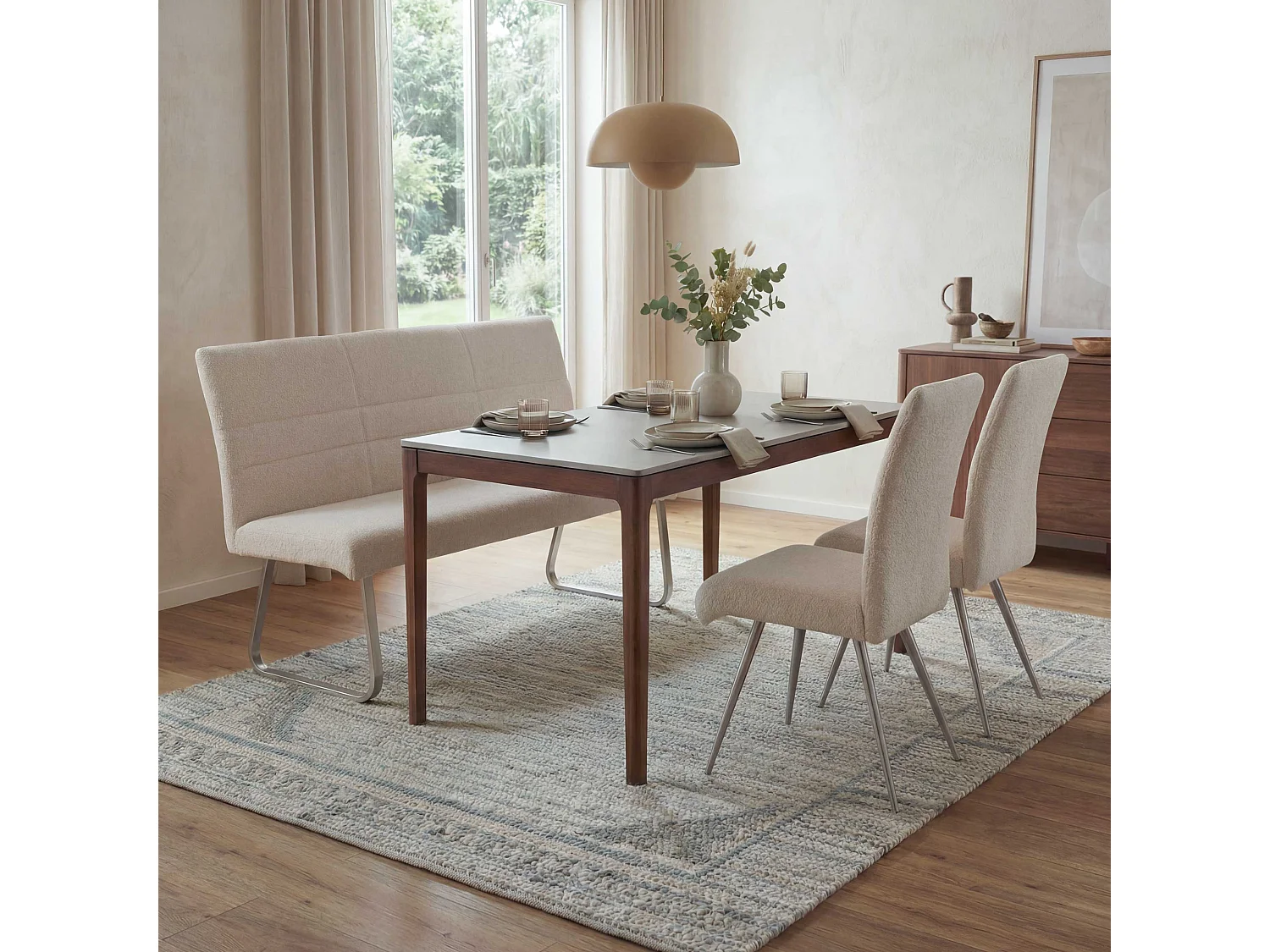 Ensemble de salle à manger MCW-G55 (3 pièces),  crème