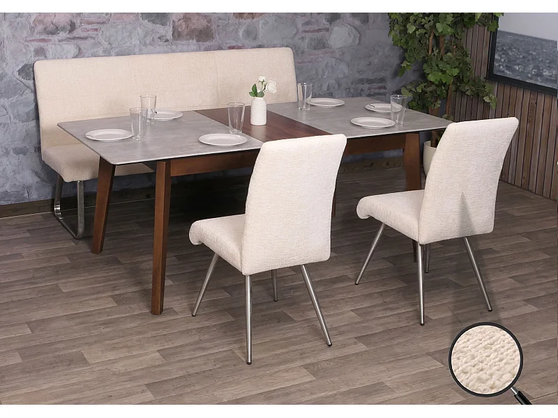 Conjunto de sala de jantar MCW-G55 (3 peças),  creme