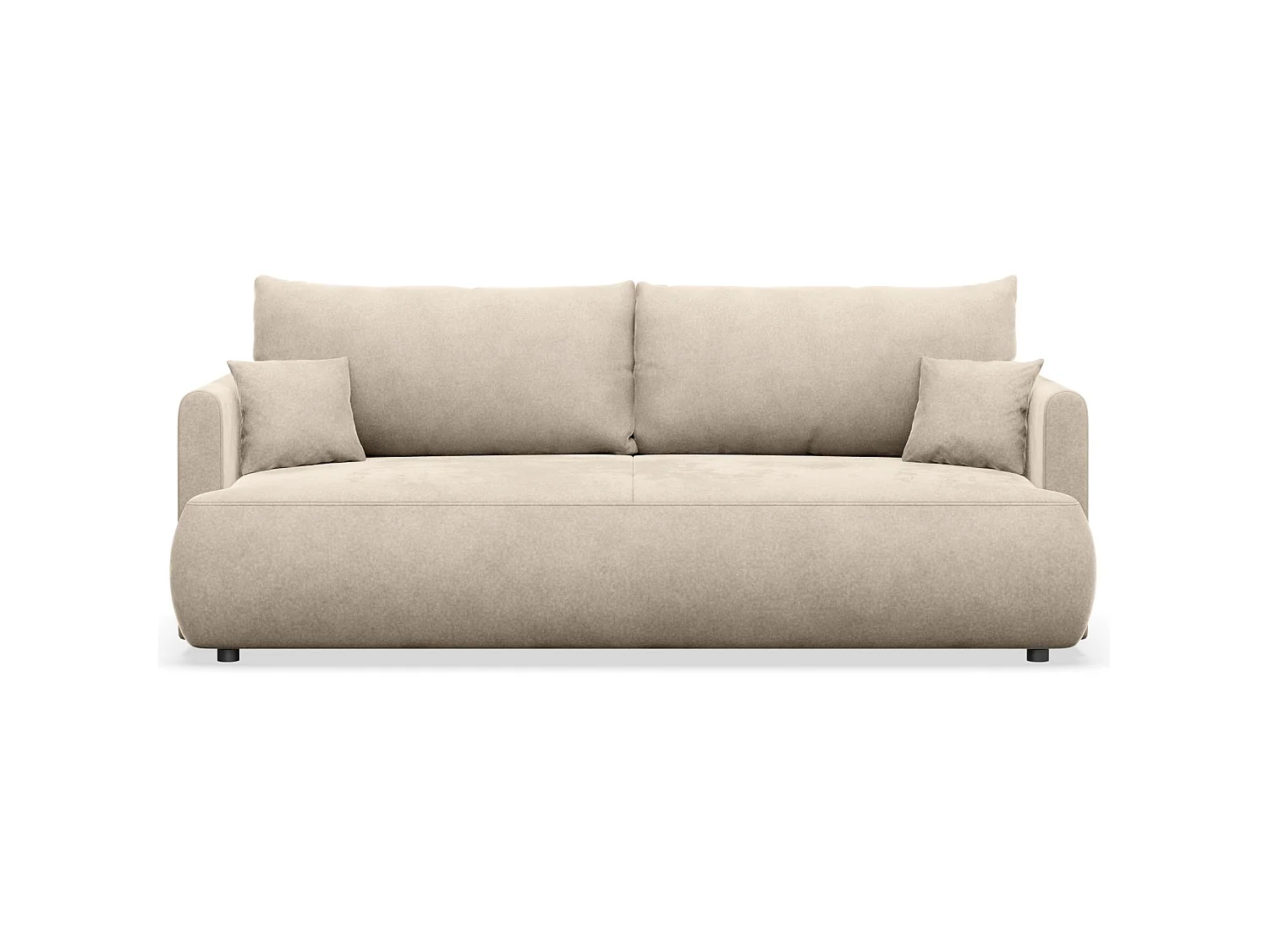 3-zits slaapbank – velours Easy-Clean – lichtbeige – OVO MINI