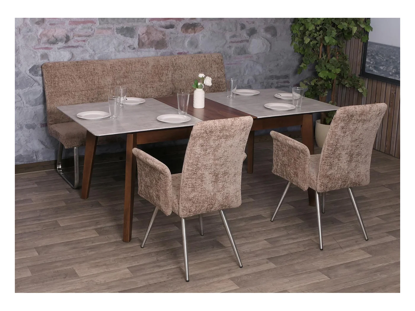 Conjunto de sala de jantar MCW-G55 (3 peças),  castanho