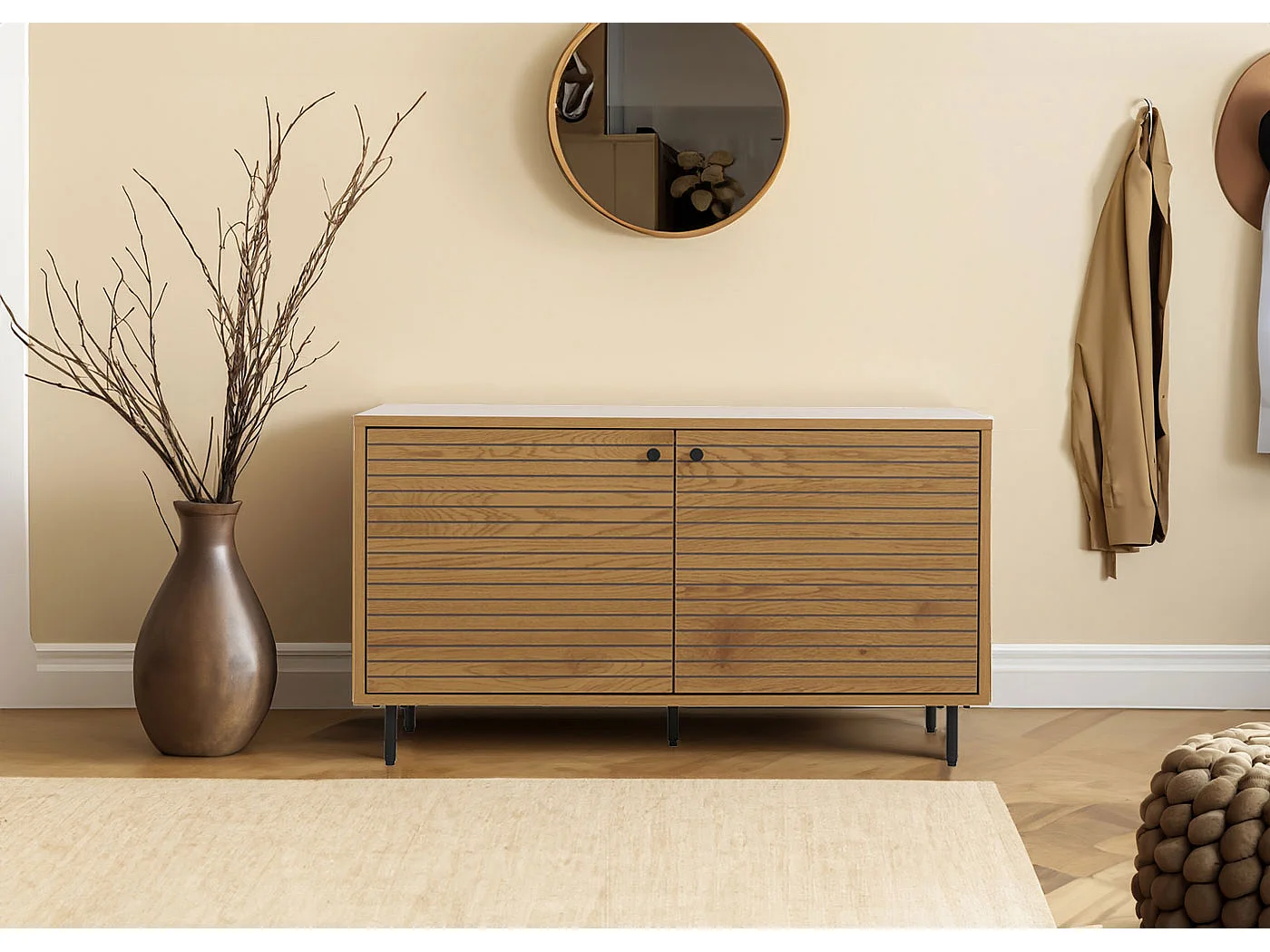 Cómoda com roupeiro MCW-N78,  natural