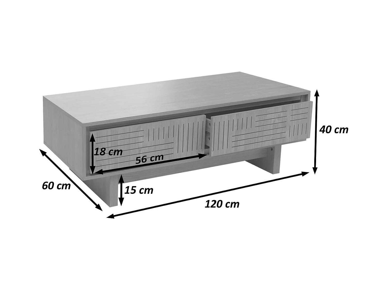 Table basse MCW-O33,  orme naturel