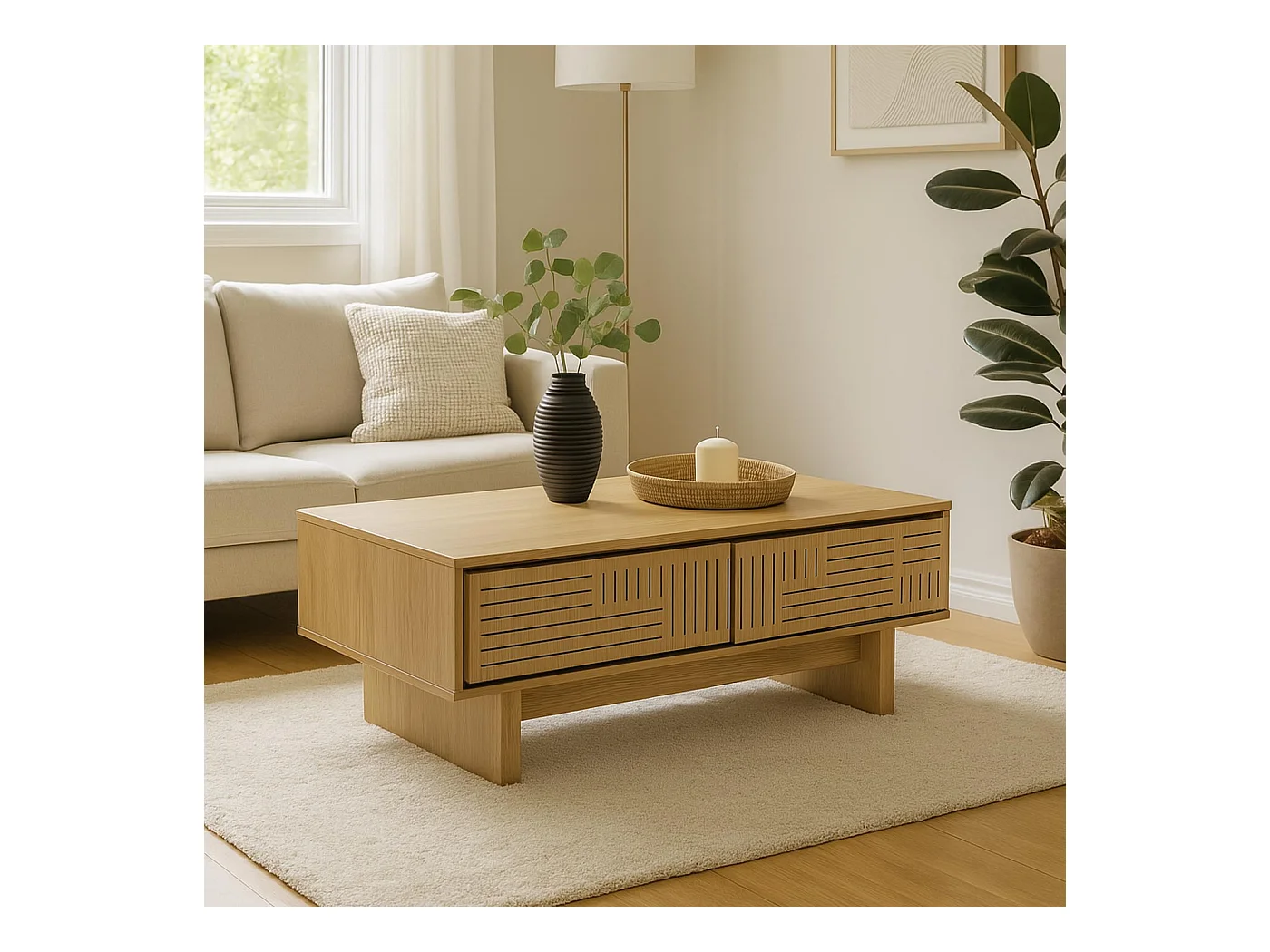 Table basse MCW-O33,  orme naturel