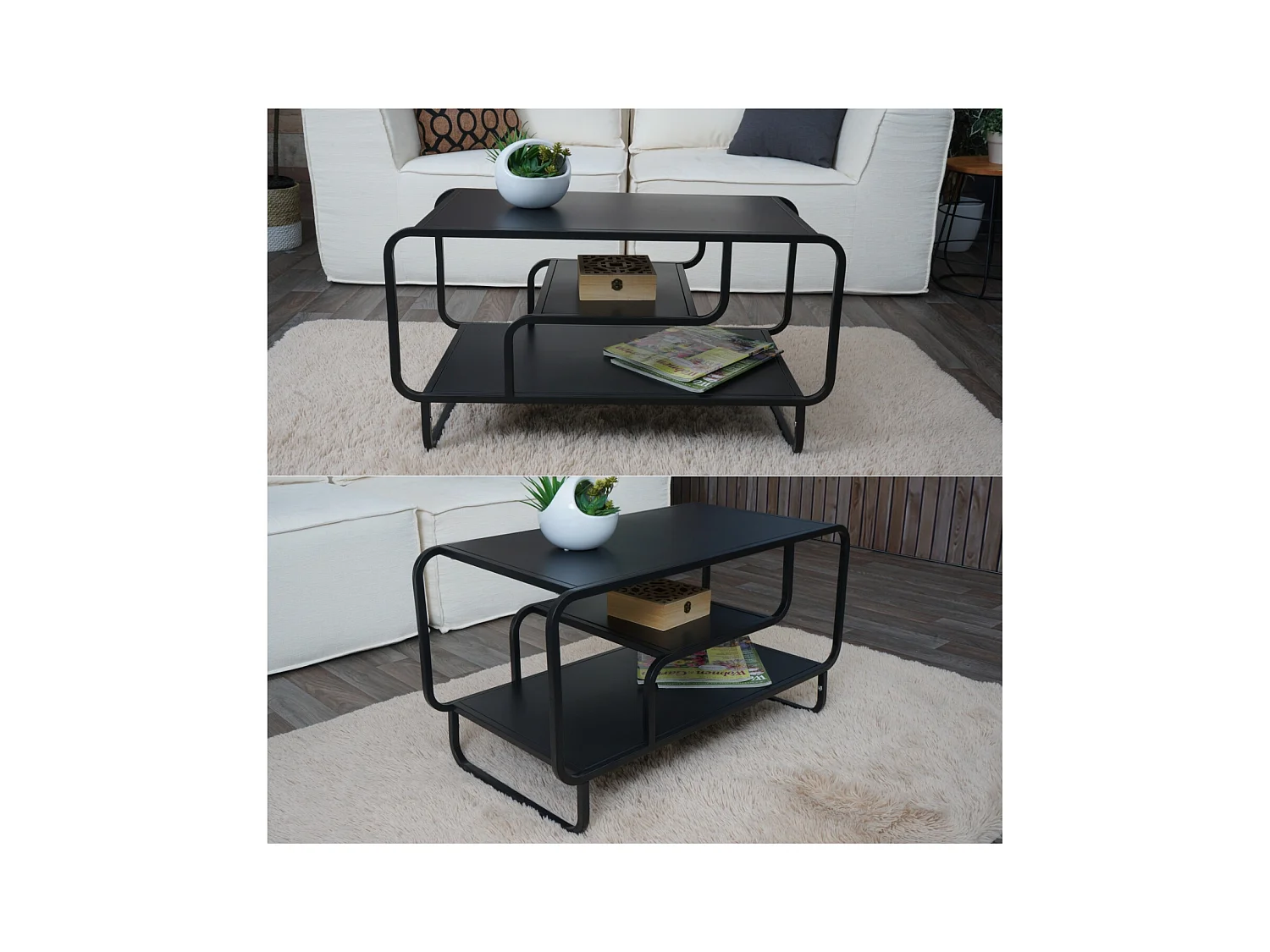 Stolik kawowy MCW-O49,  czarny