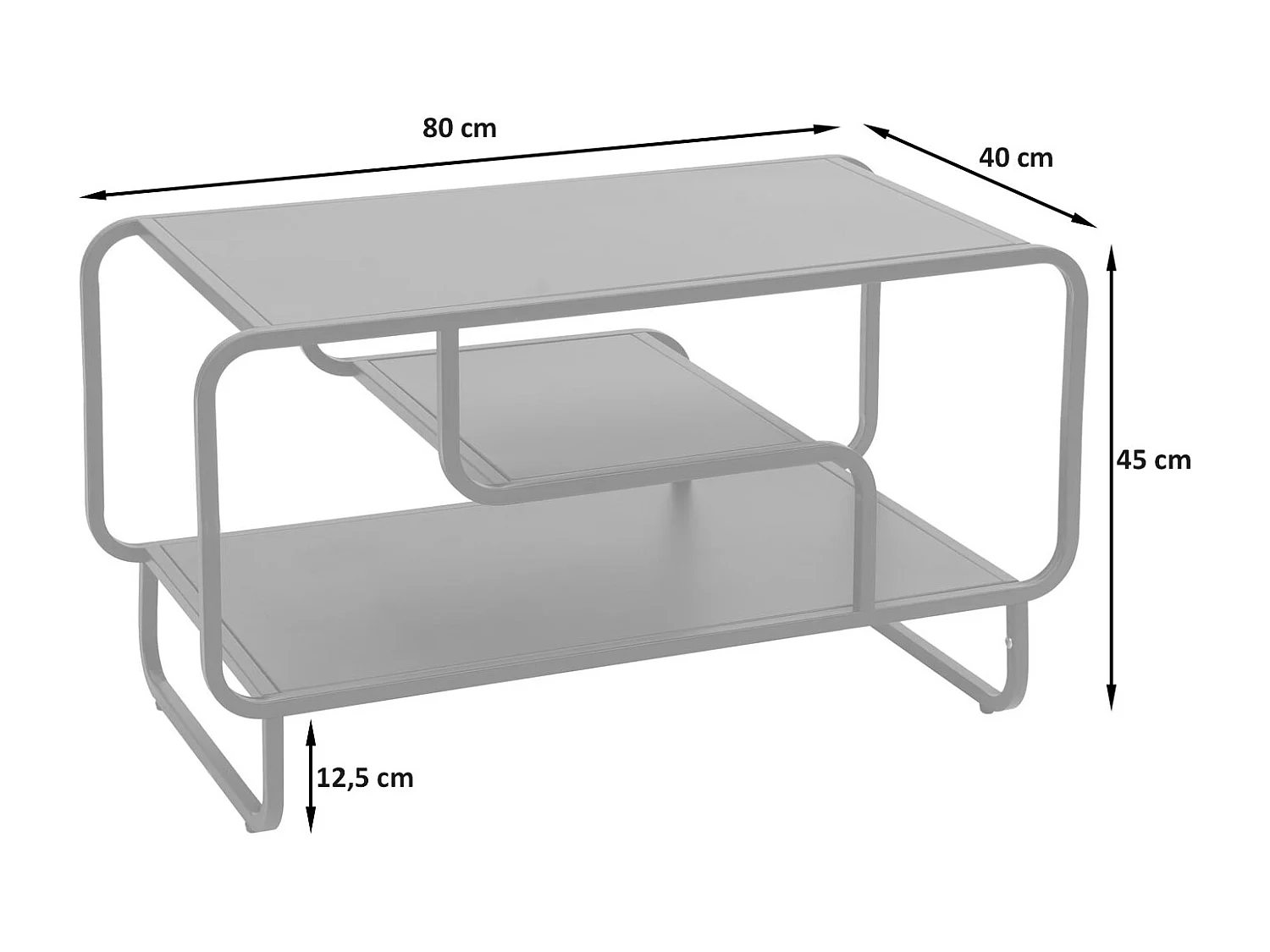 Table basse MCW-O49,  noir