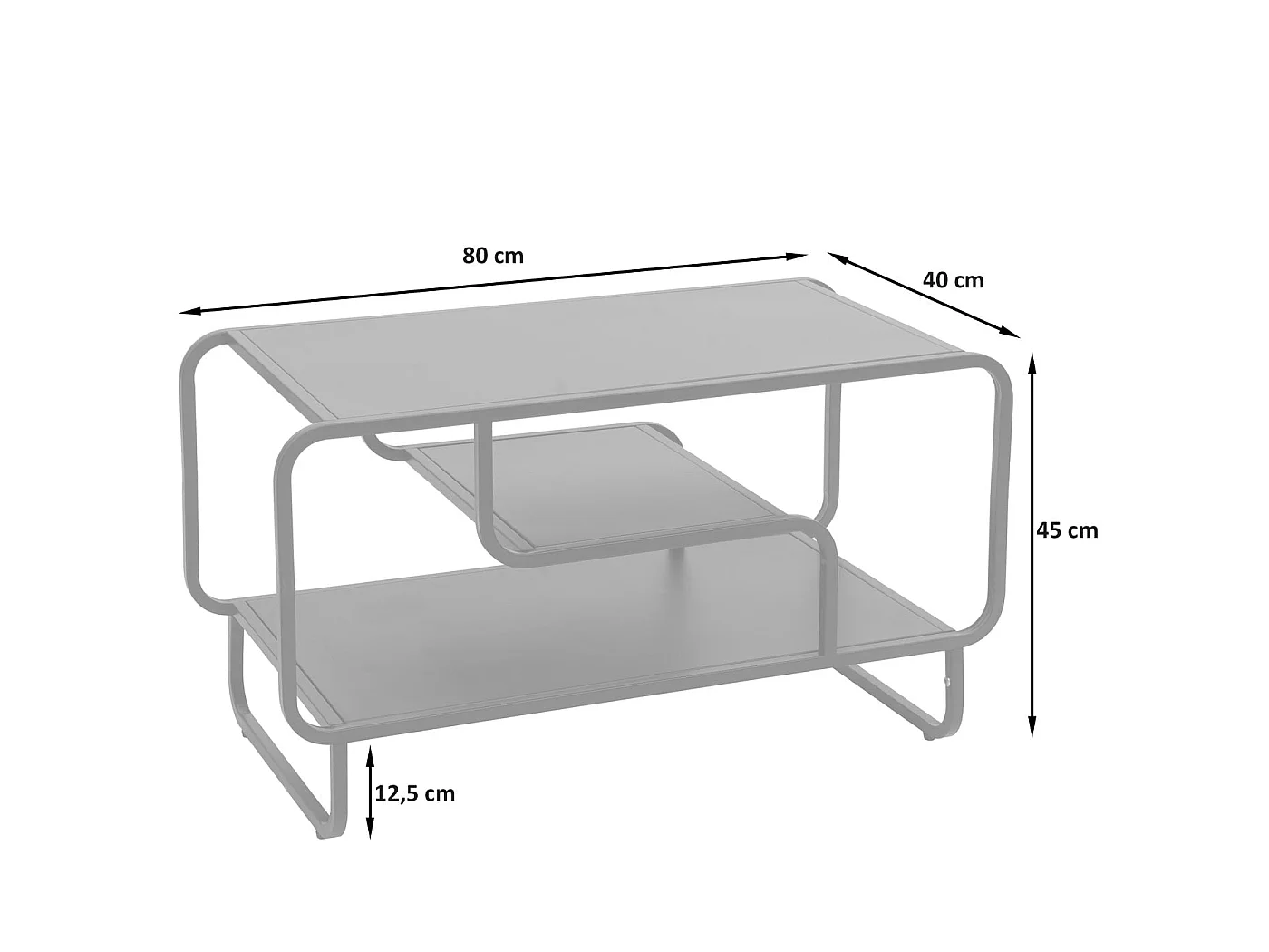 Table basse MCW-O49,  noir