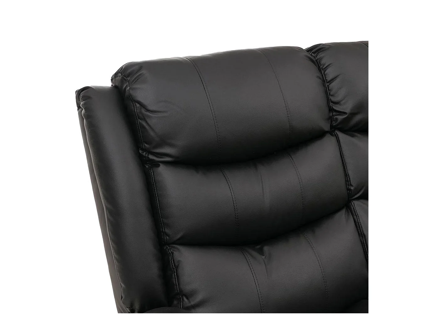 Poltrona cinema 3 posti MCW-O62, sedia relax TV con braccioli portabicchieri, funzione reclinabile ecopelle ~ nero