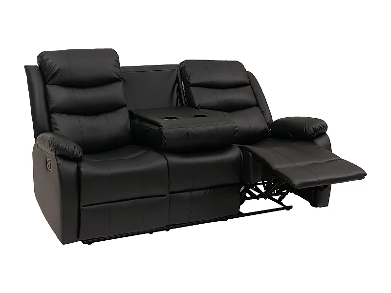 3er Kinosessel MCW-O62, Schwarz