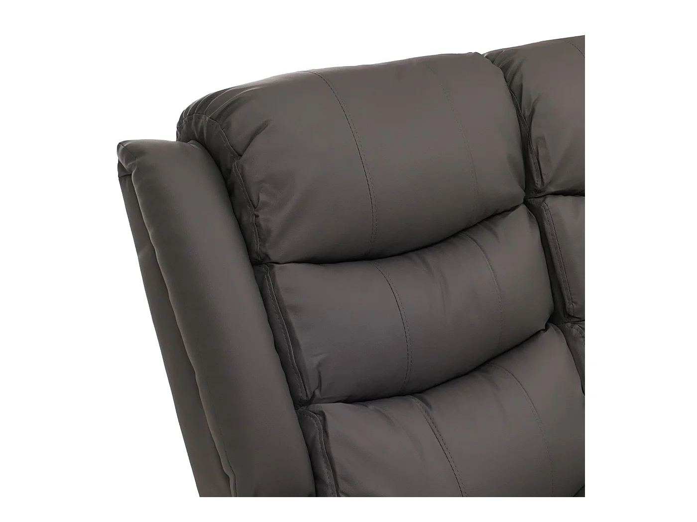 Poltrona cinema 3 posti MCW-O62, sedia relax TV con braccioli portabicchieri, funzione reclinabile ecopelle ~ grigio