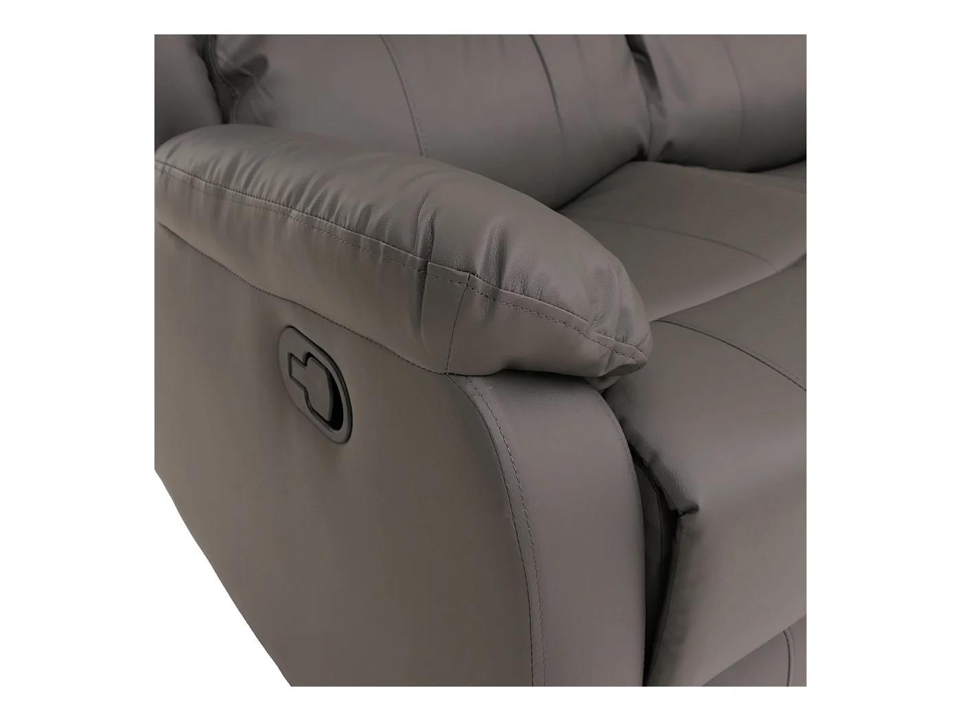 Poltrona cinema 3 posti MCW-O62, sedia relax TV con braccioli portabicchieri, funzione reclinabile ecopelle ~ grigio