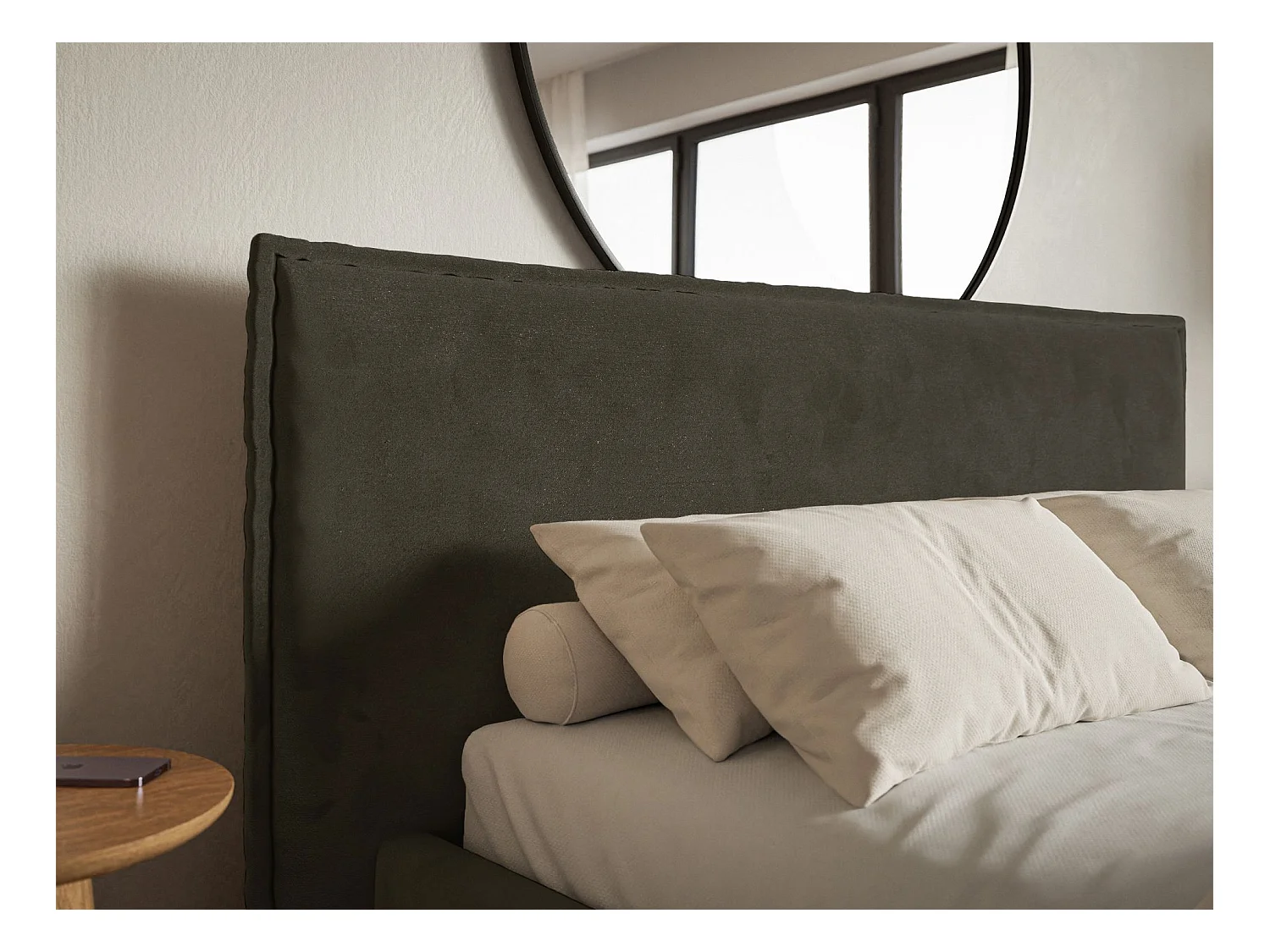 Lit tapissé 180×200 avec coffre et sommier - velours - vert foncé - SOFTIE