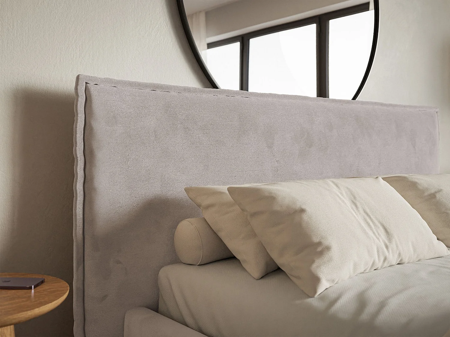 Polsterbett 160×200 - Lattenrost - Velours graubraun - SOFTIE