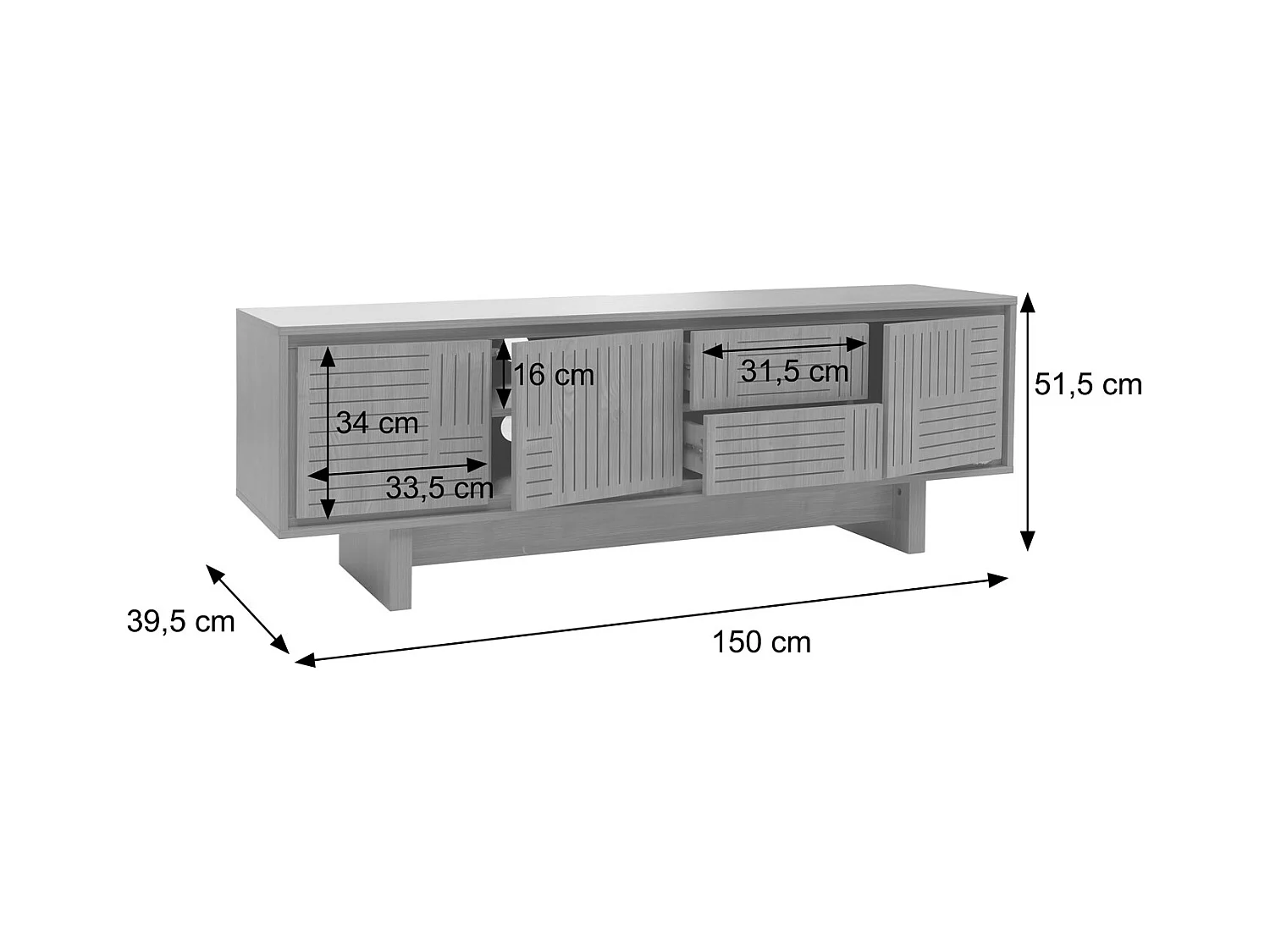 Meuble TV MCW-O34,  marron