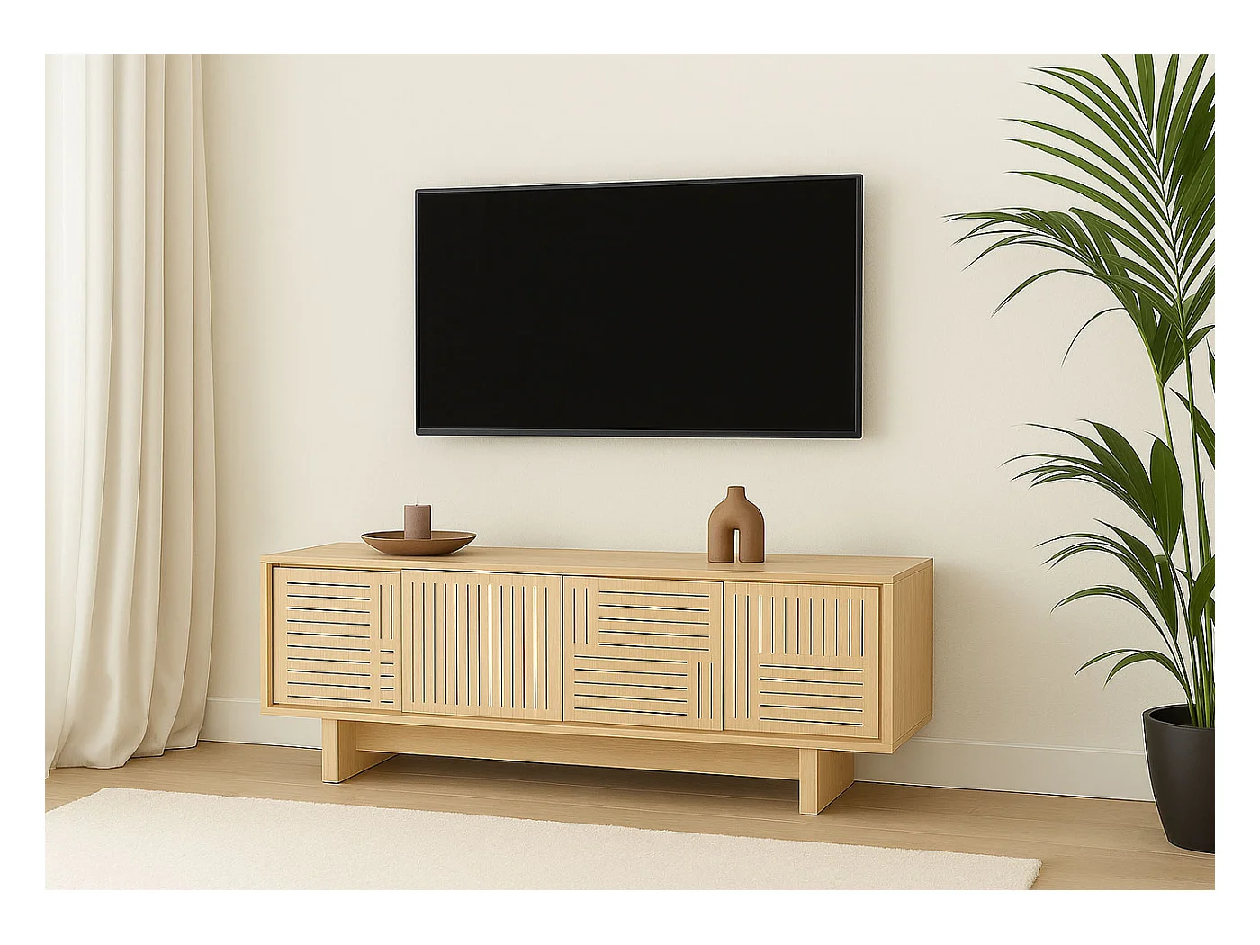 Meuble TV MCW-O34,  Orme naturel