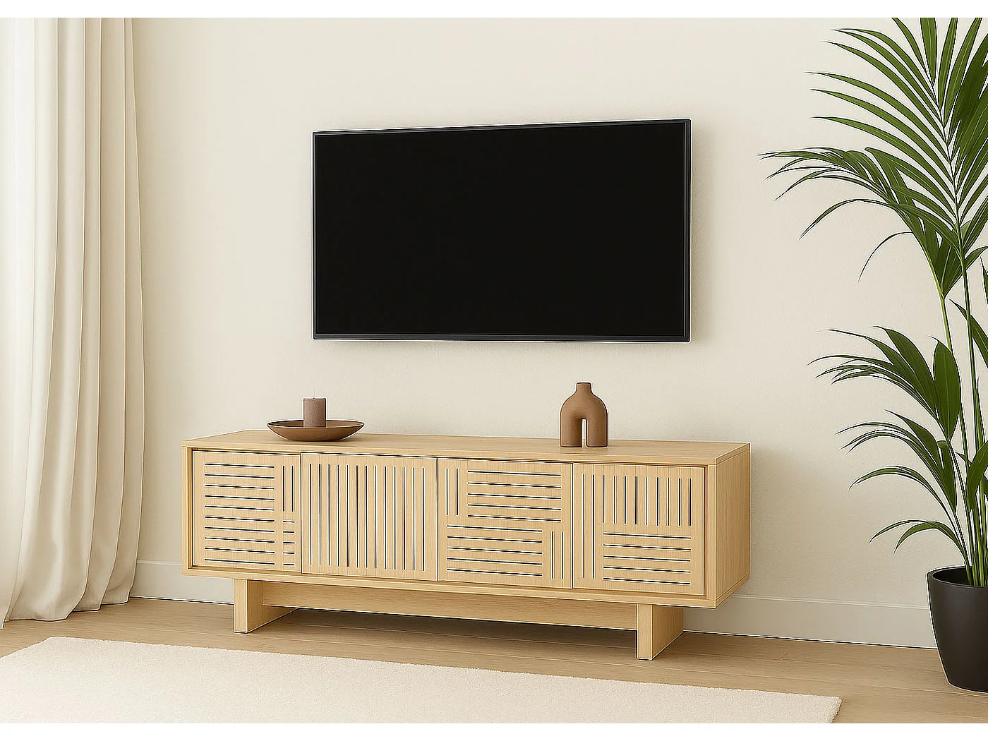 Meuble TV MCW-O34,  Orme naturel