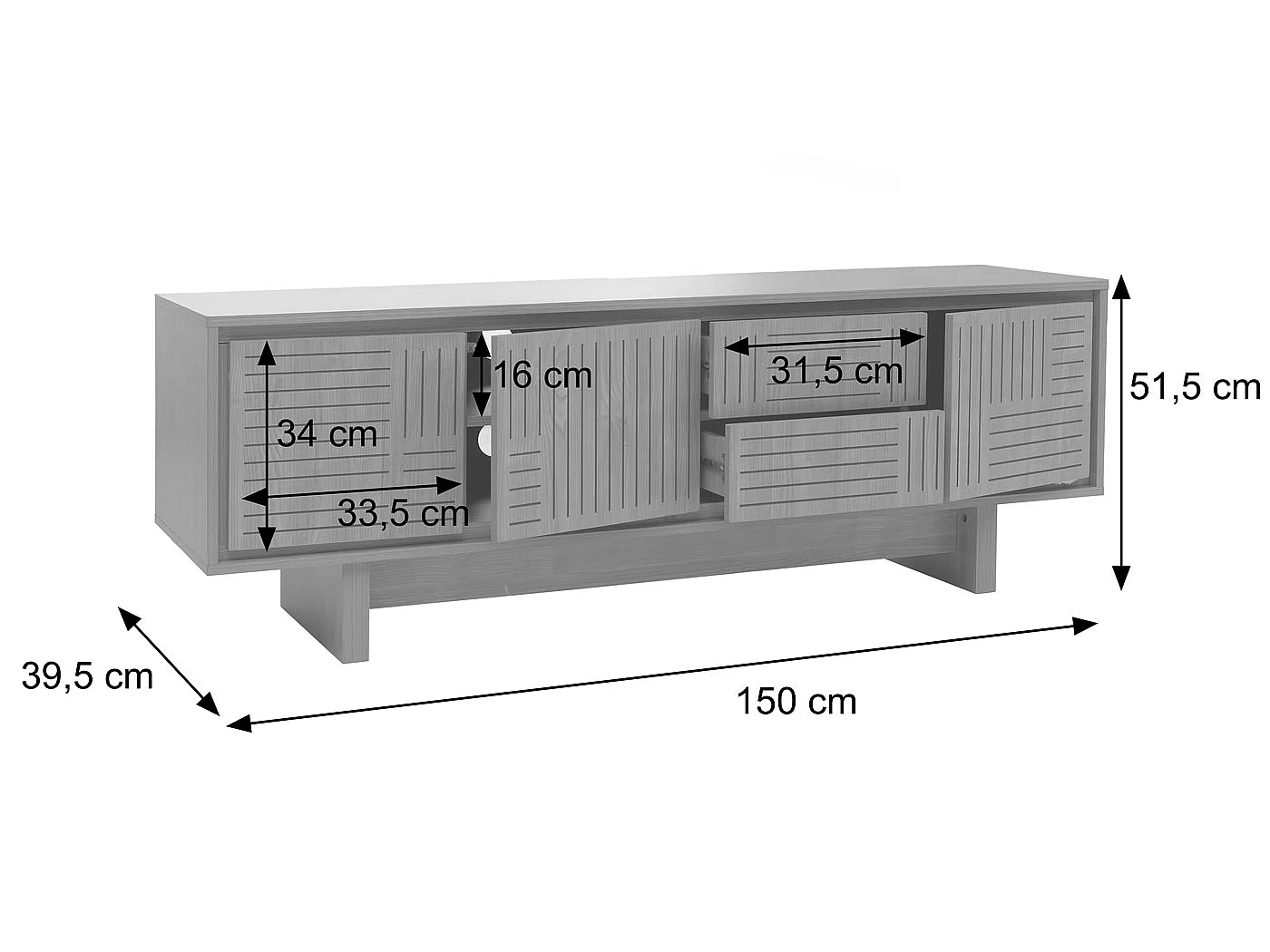 TV Stand MCW-O34,  natural elm