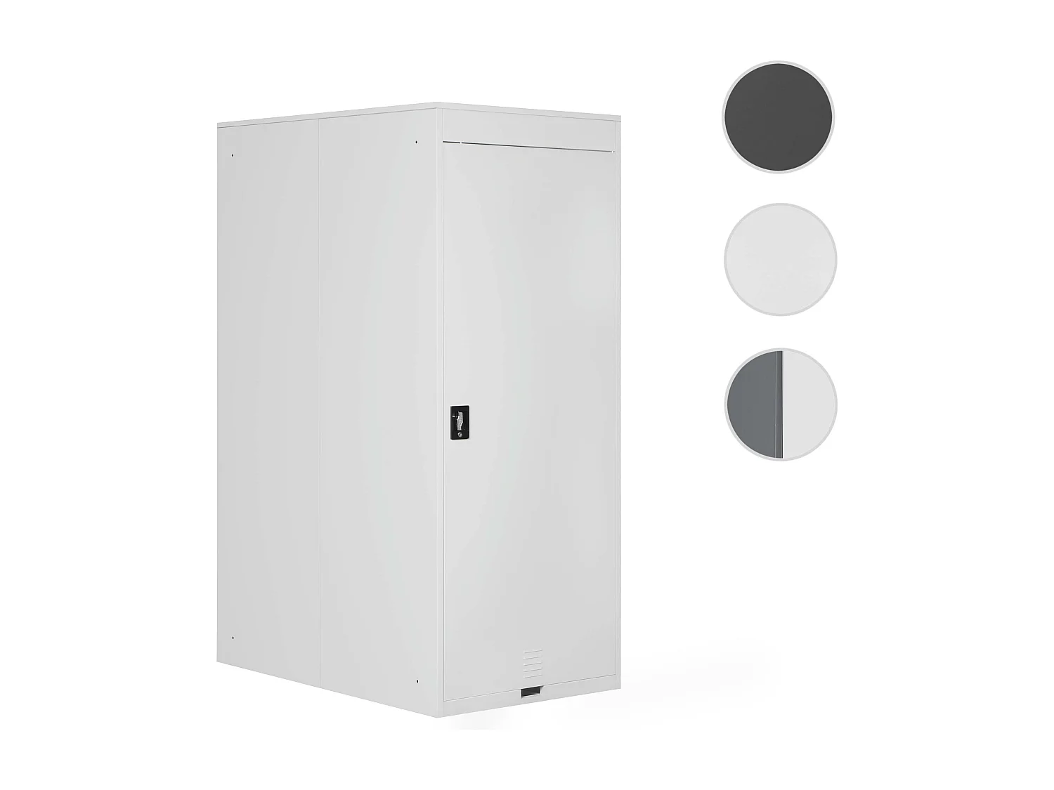 Garage armadio biciclette con serratura MCW-H66 metallo verniciato box singolo ~ grigio chiaro
