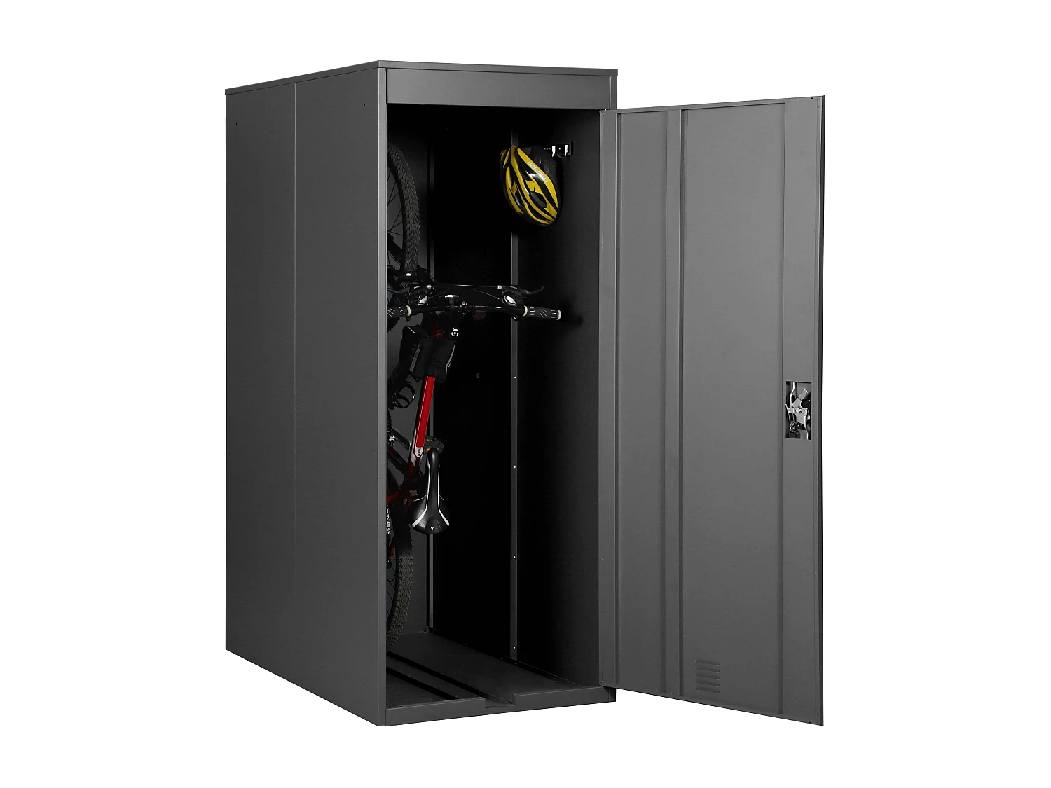 Garage armadio biciclette con serratura MCW-H66 metallo verniciato box singolo ~ antracite