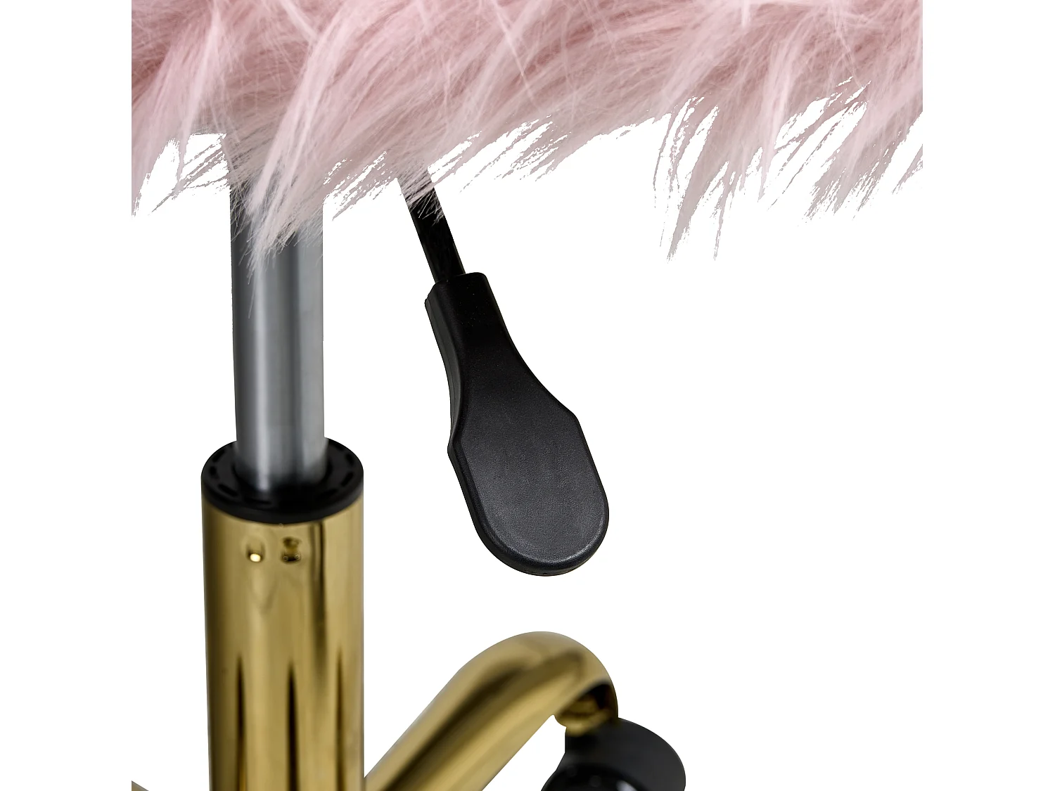 Chaise de bureau MARGATE Fourrure synthétique Rose pastel