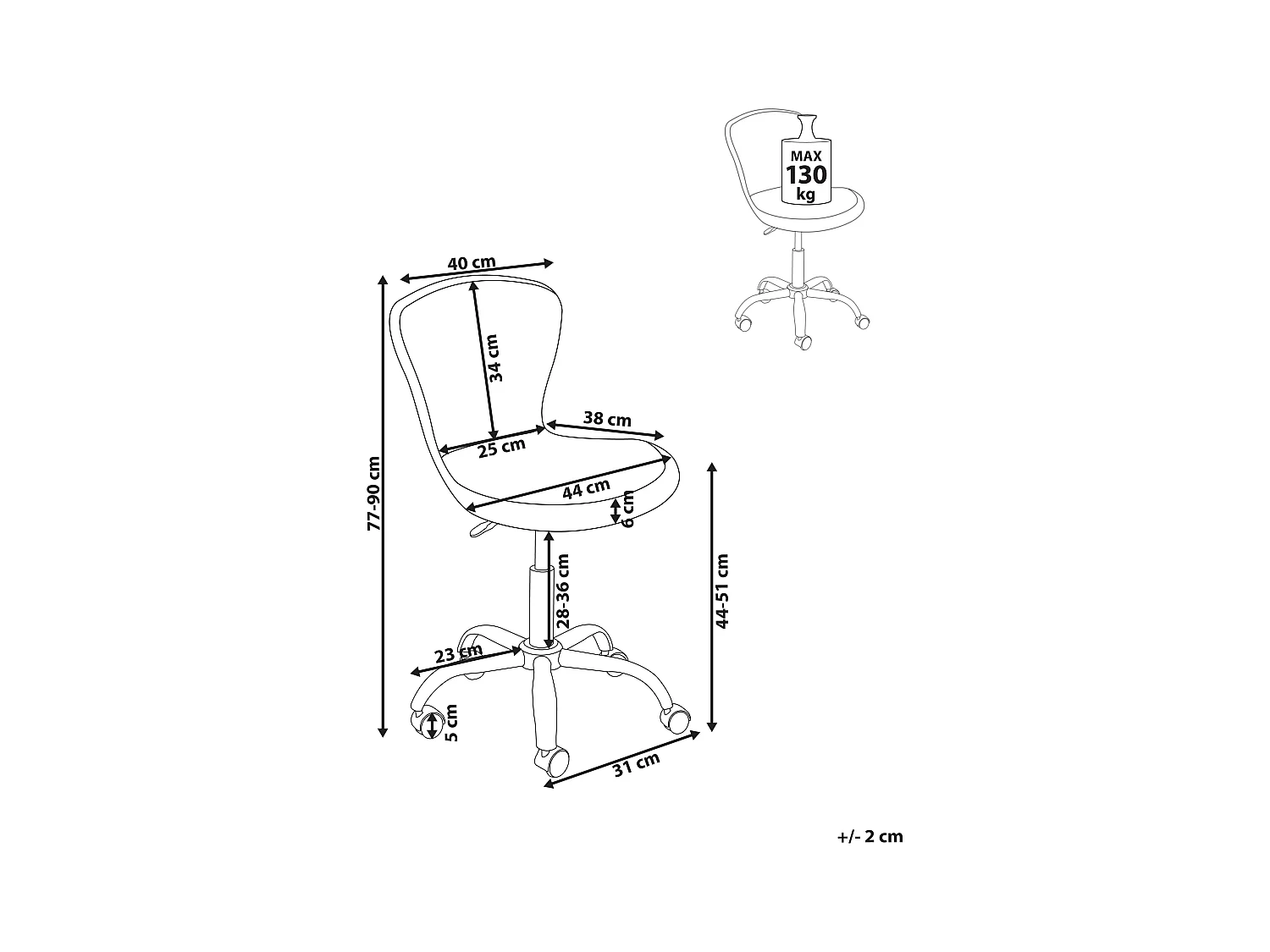 Chaise de bureau MARGATE Fourrure synthétique Gris