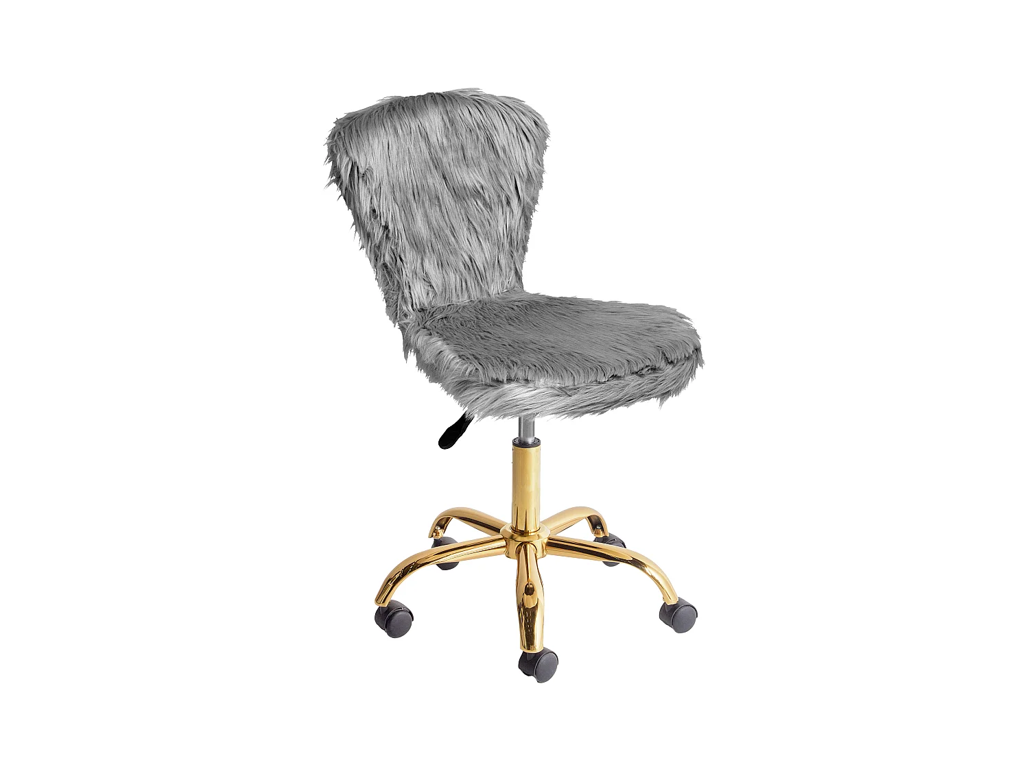 Chaise de bureau MARGATE Fourrure synthétique Gris