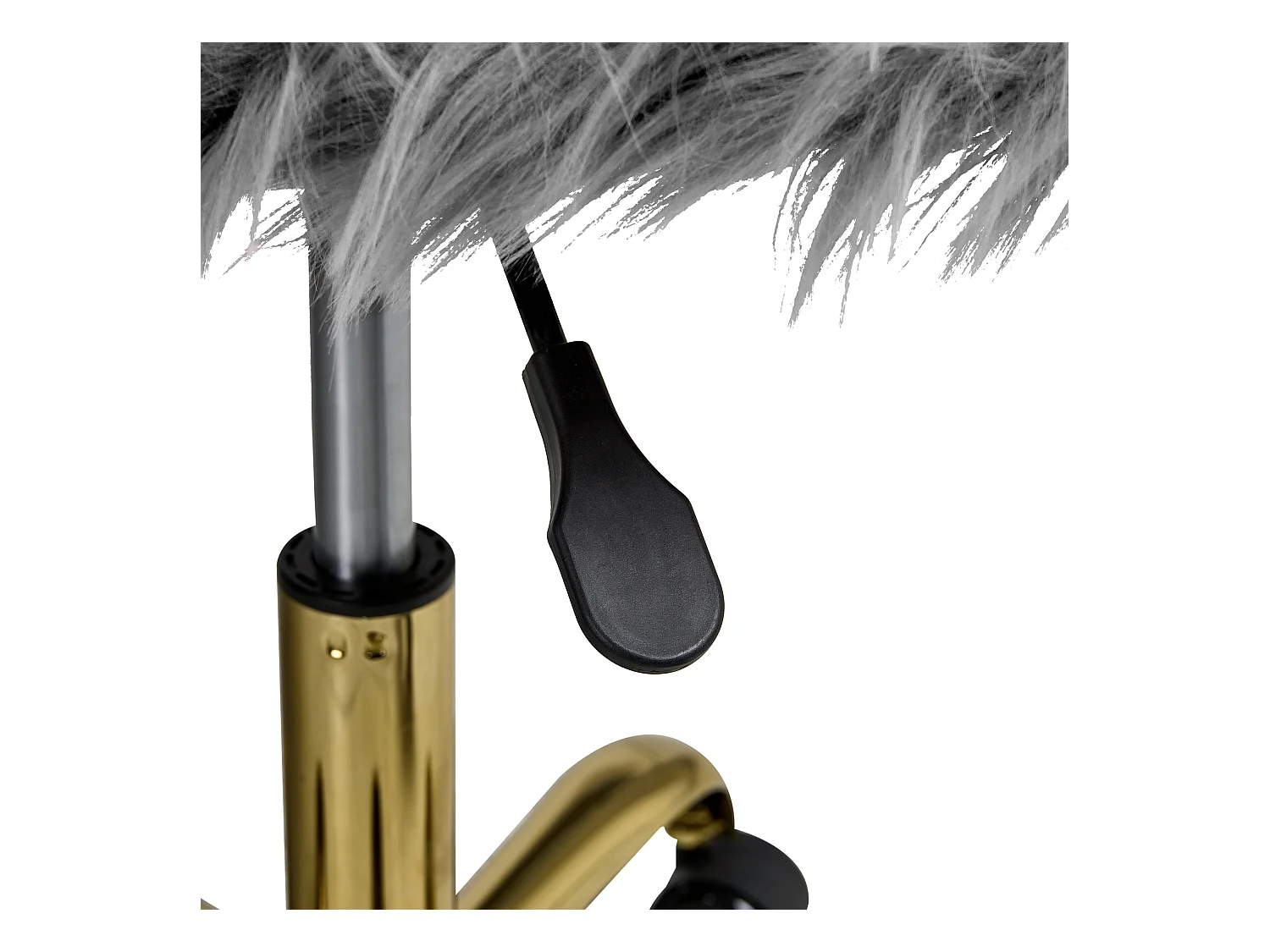 Chaise de bureau MARGATE Fourrure synthétique Gris