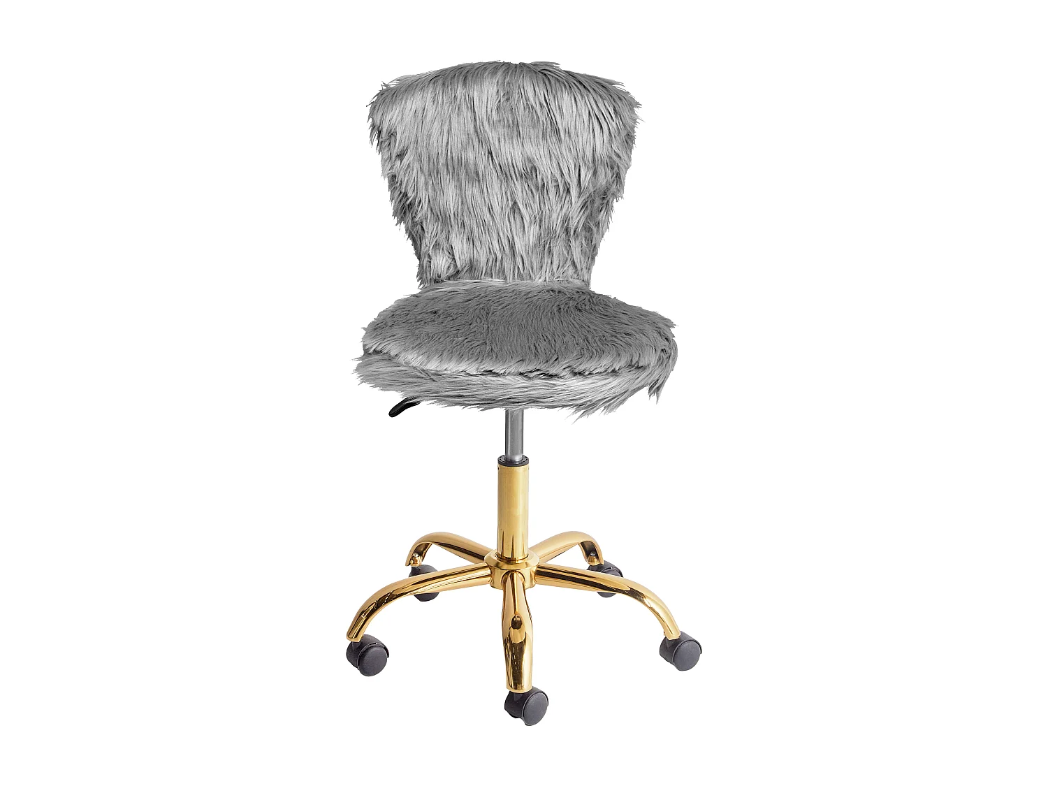 Chaise de bureau MARGATE Fourrure synthétique Gris