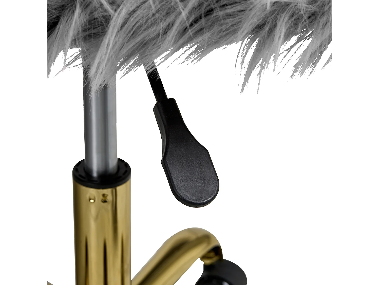 Chaise de bureau MARGATE Fourrure synthétique Gris