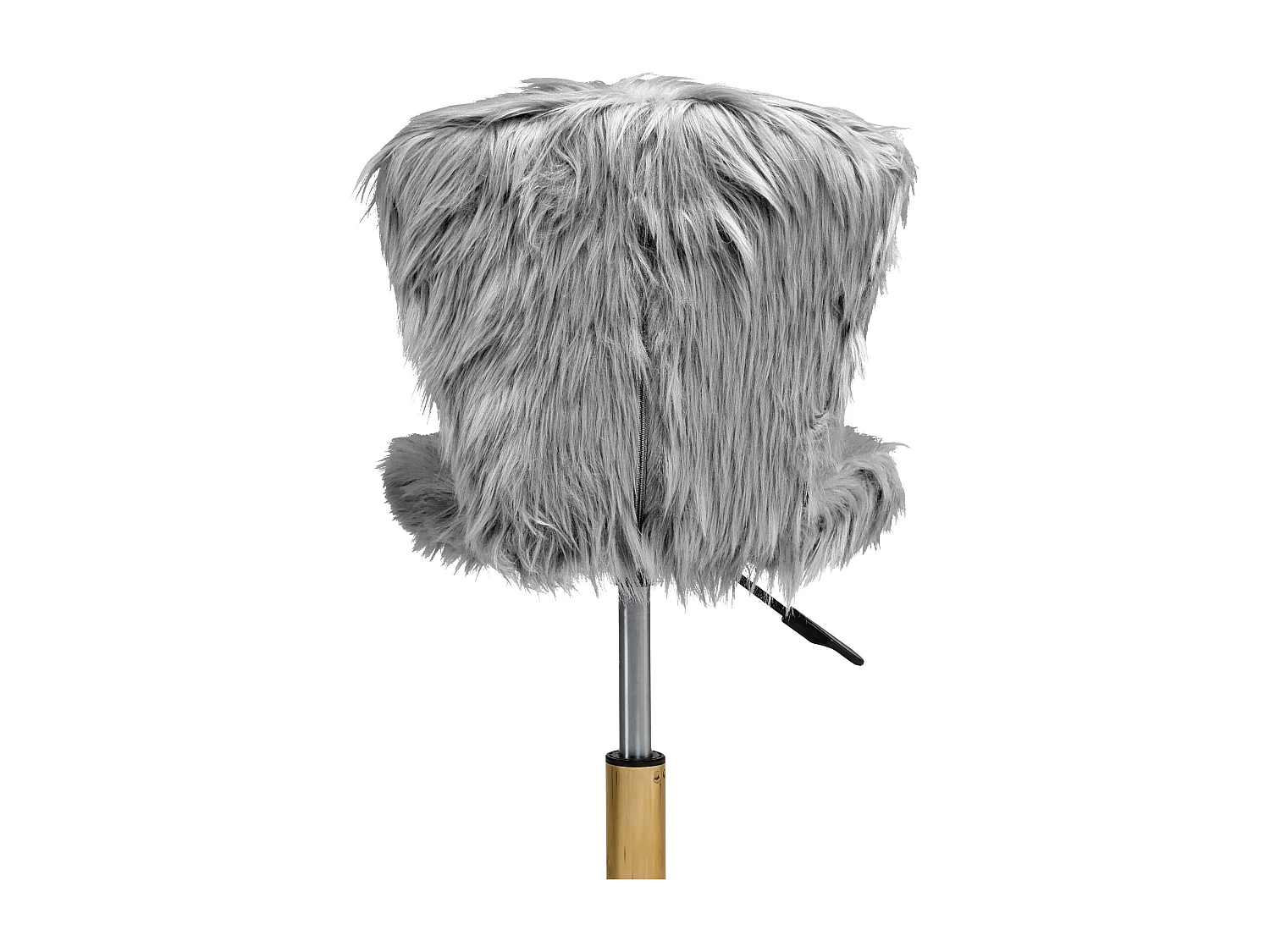 Chaise de bureau MARGATE Fourrure synthétique Gris