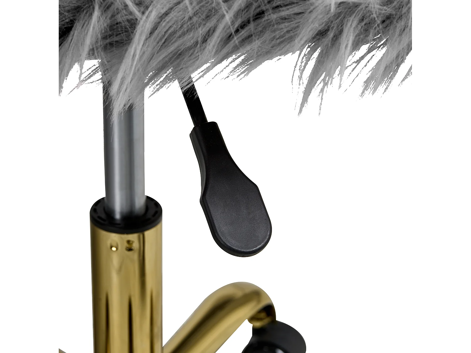 Chaise de bureau MARGATE Fourrure synthétique Gris