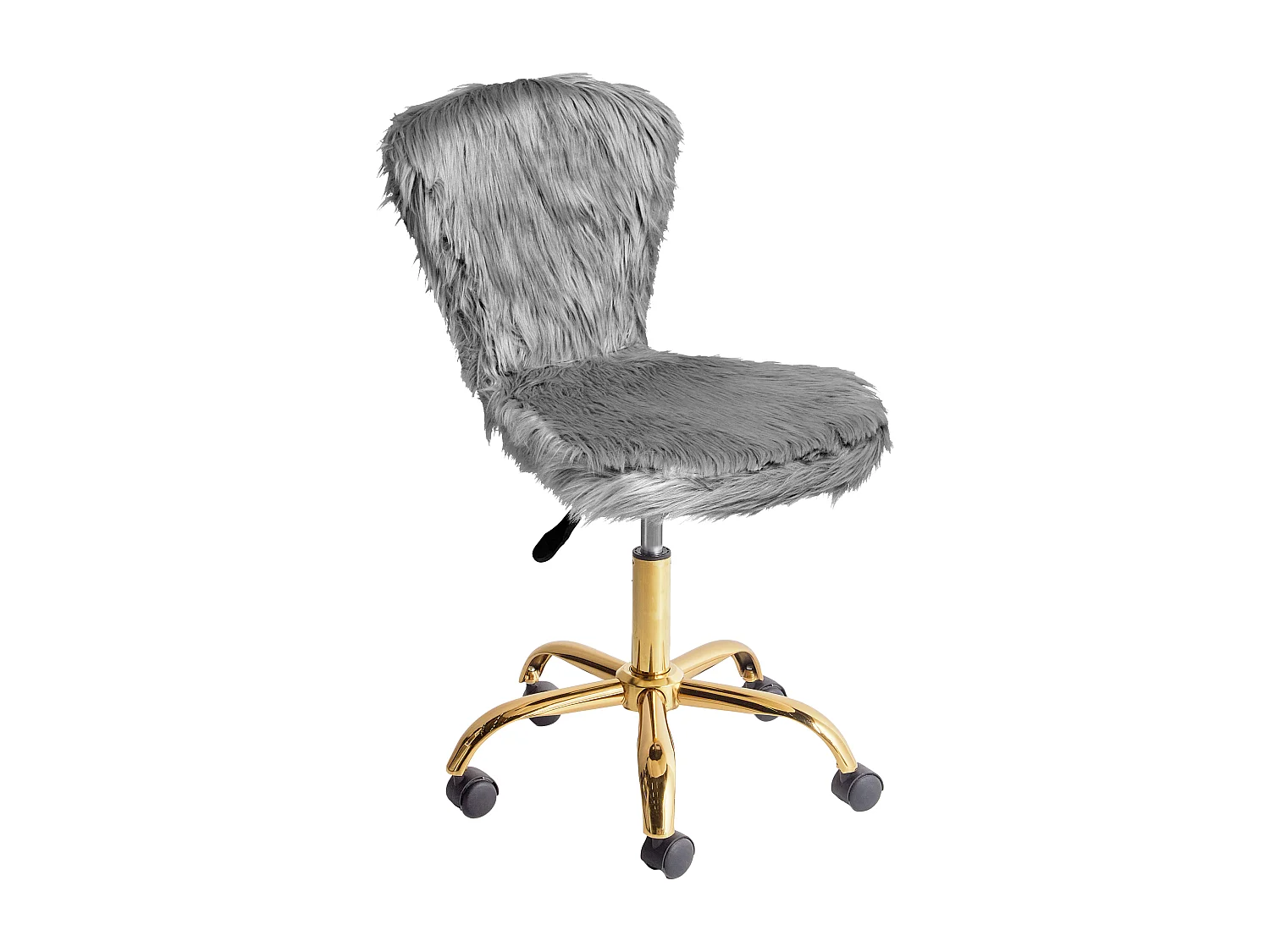 Chaise de bureau MARGATE Fourrure synthétique Gris