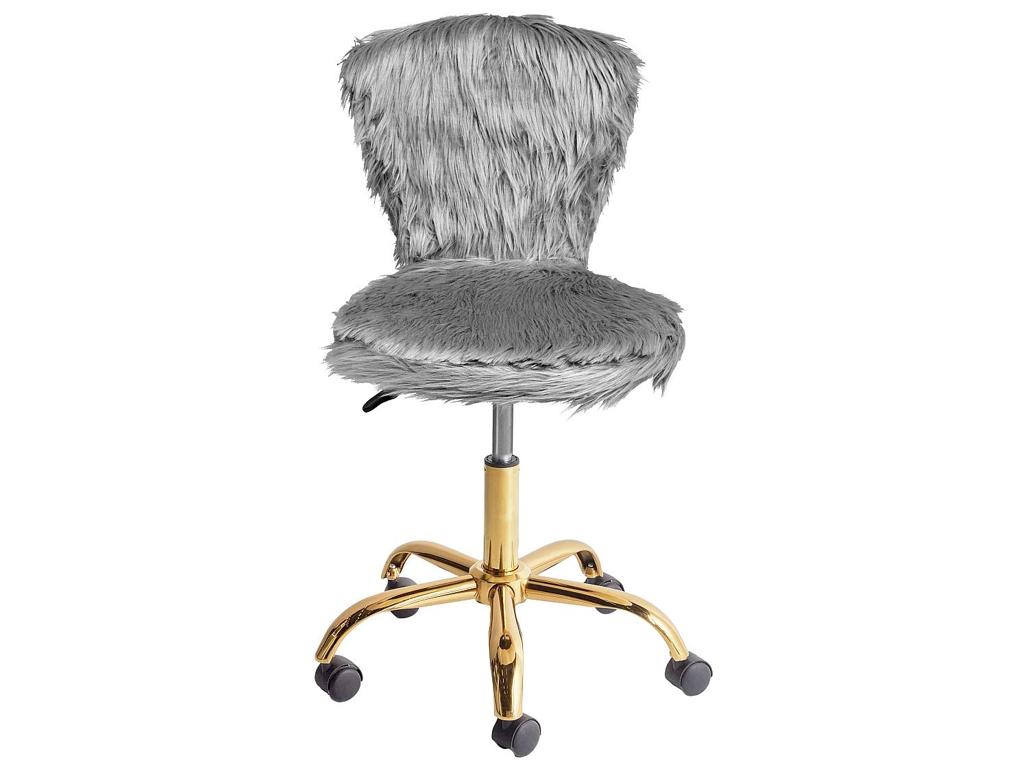 Chaise de bureau MARGATE Fourrure synthétique Gris