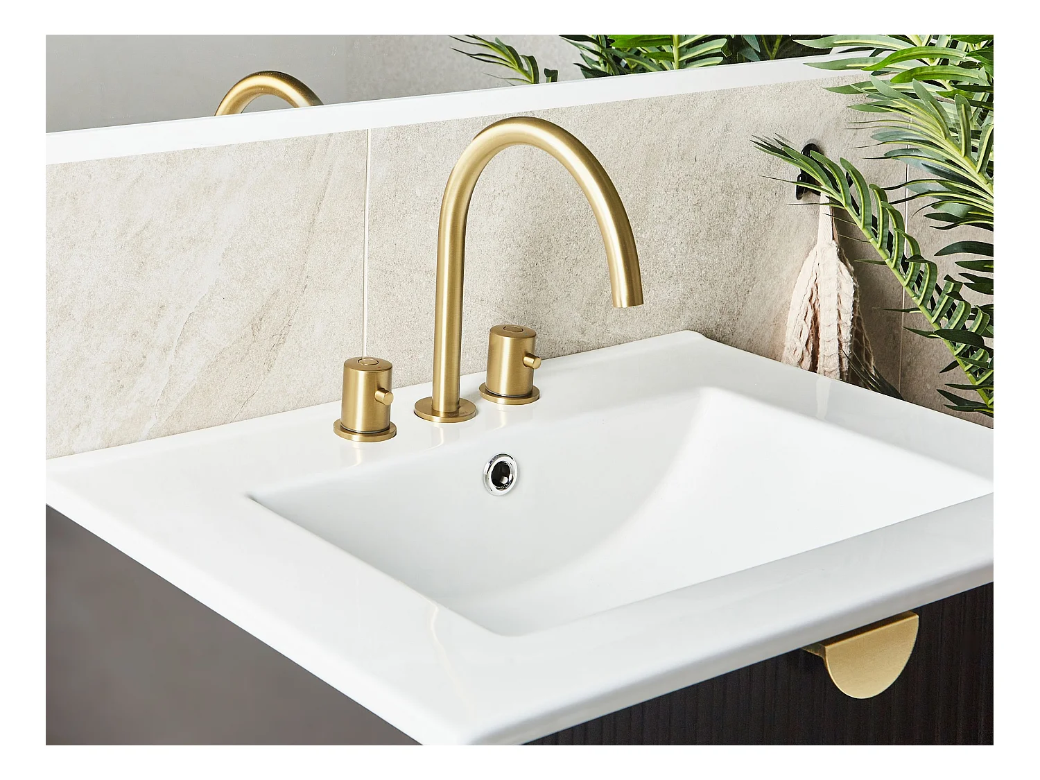 Robinet de lavabo PILCOMAYO Laiton Doré