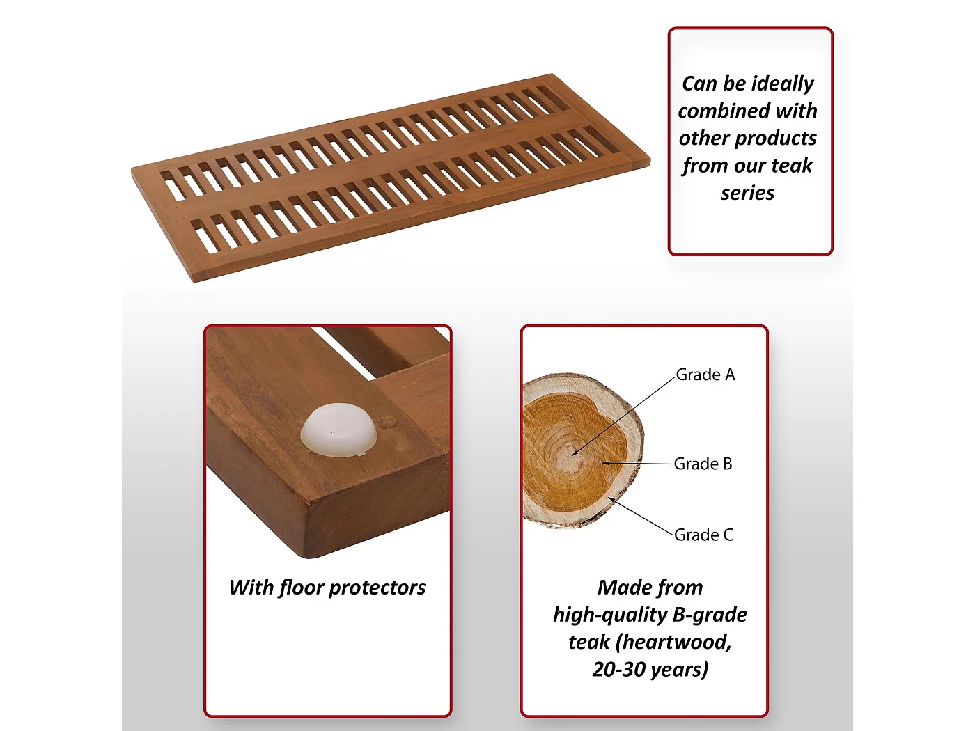 Teak-Badematte MCW-M86