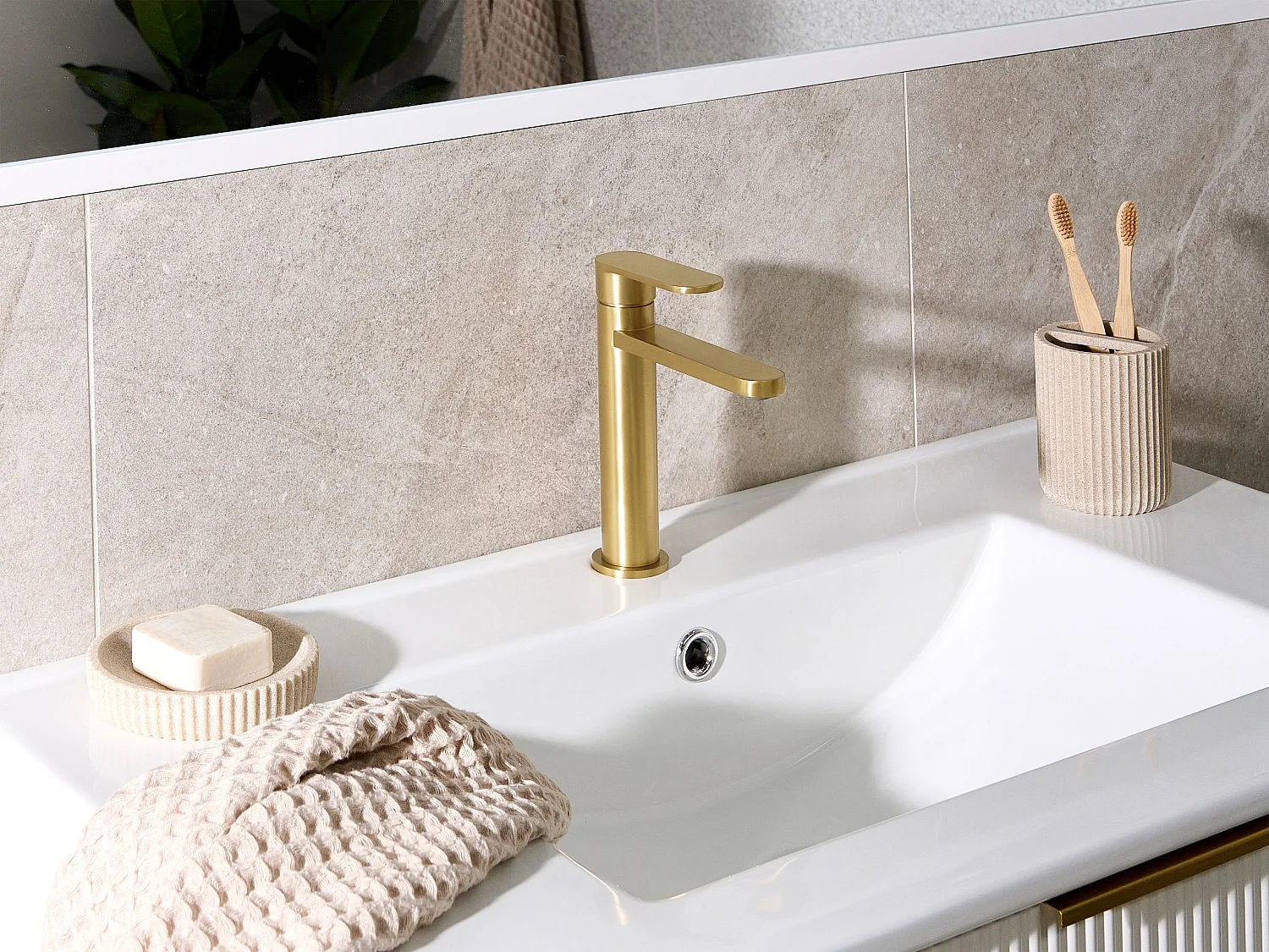 Robinet de lavabo COLHUE Laiton Doré