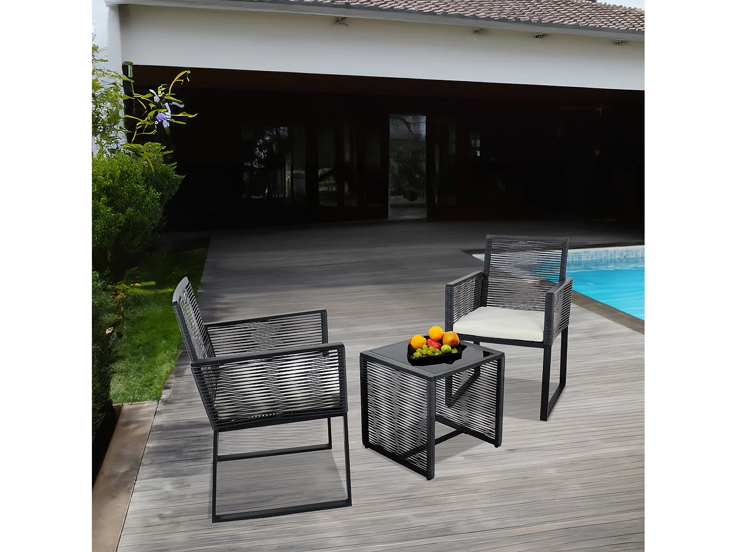 3 szt. zestaw mebli ogrodowych Fidola