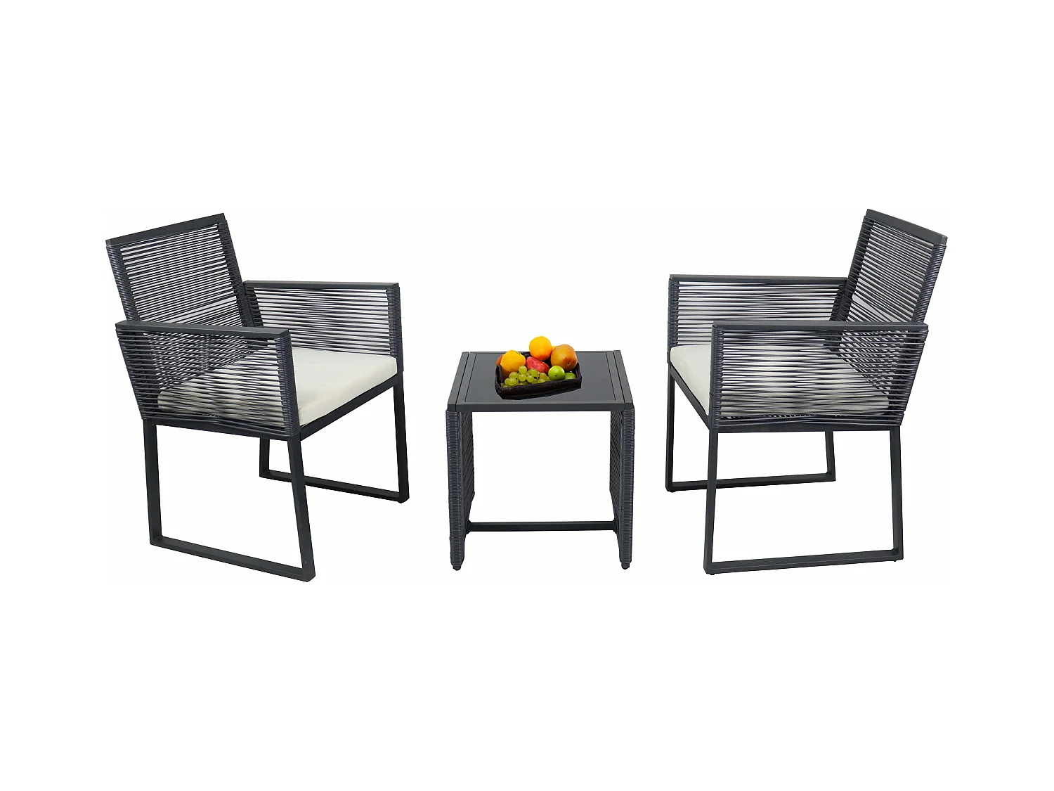 3 tlg. Set Lounge Balkon Gartenmöbel Fidola