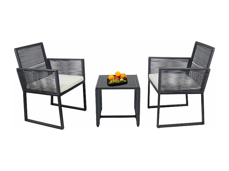 Garden furniture set Fidola Black 0