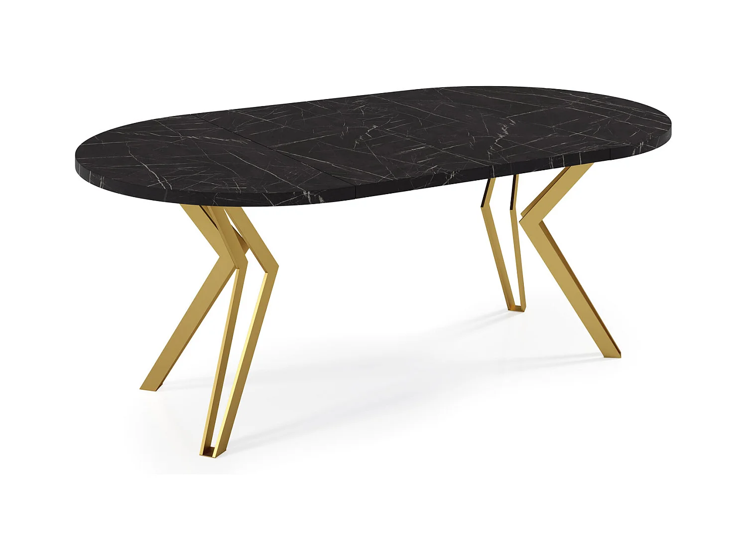 ESSTISCH Randi 100 Icy Weiß / Gold 100/176 / 100 / 76cm