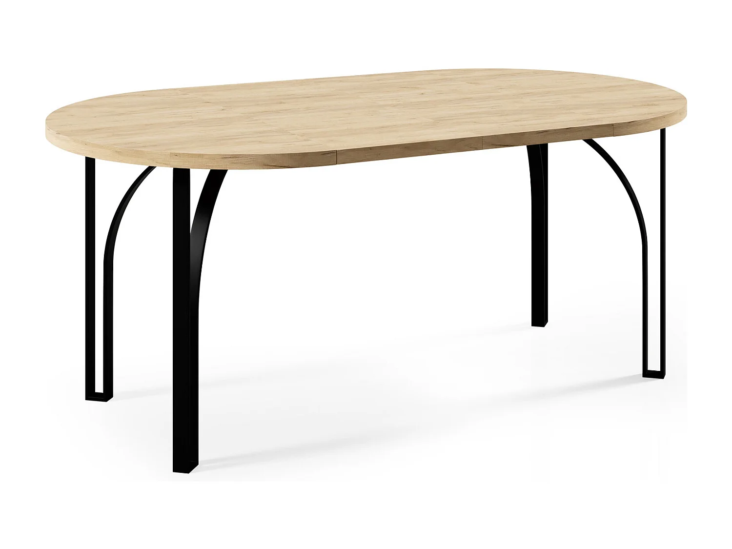 ESSTISCH Nastro 120 Pietra Grigia Schwarz / Schwarz 120/196 / 120 / 76cm