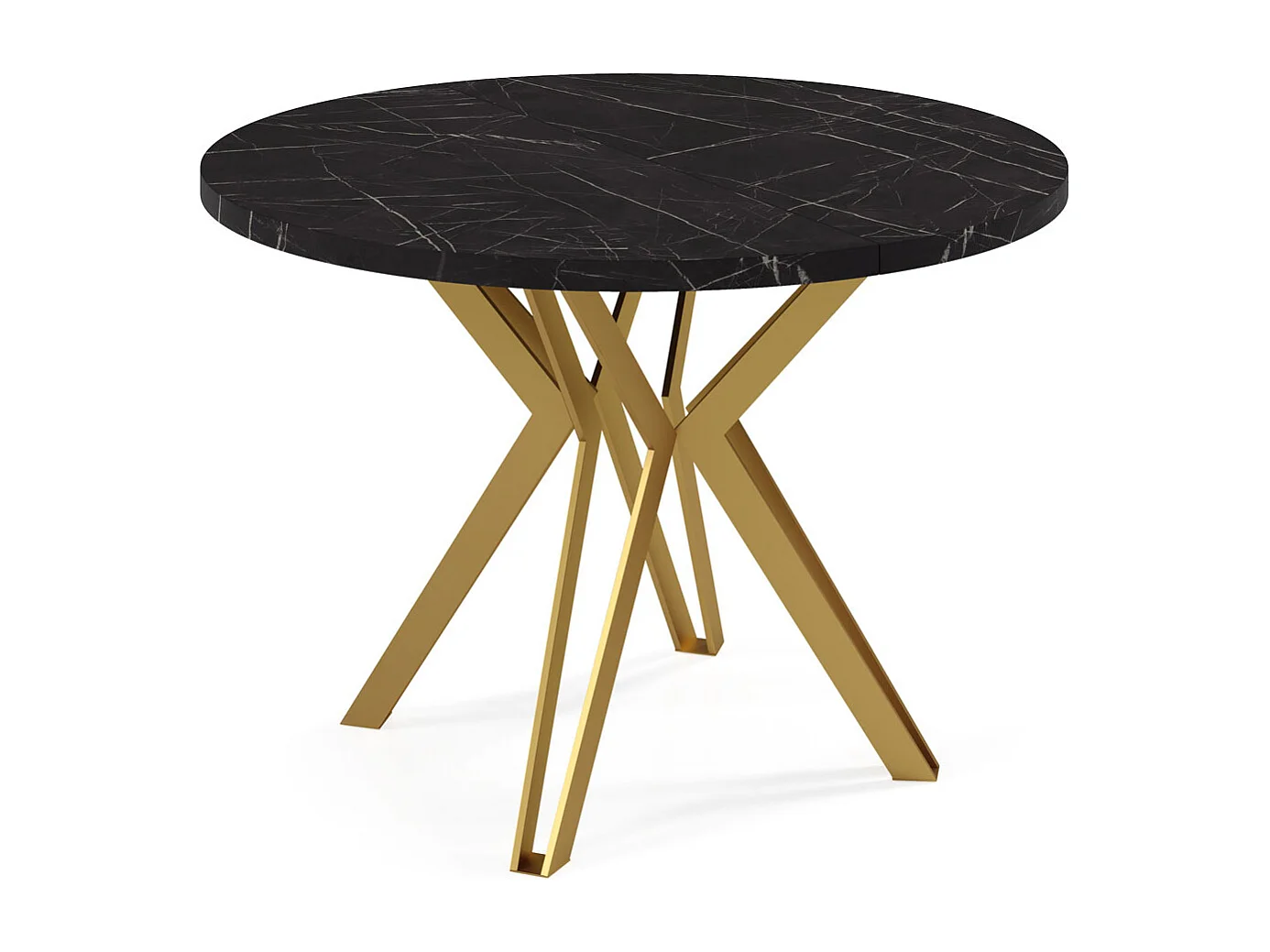 ESSTISCH Randi 100 Pietra Grigia Schwarz / Gold 100/176 / 100 / 76cm