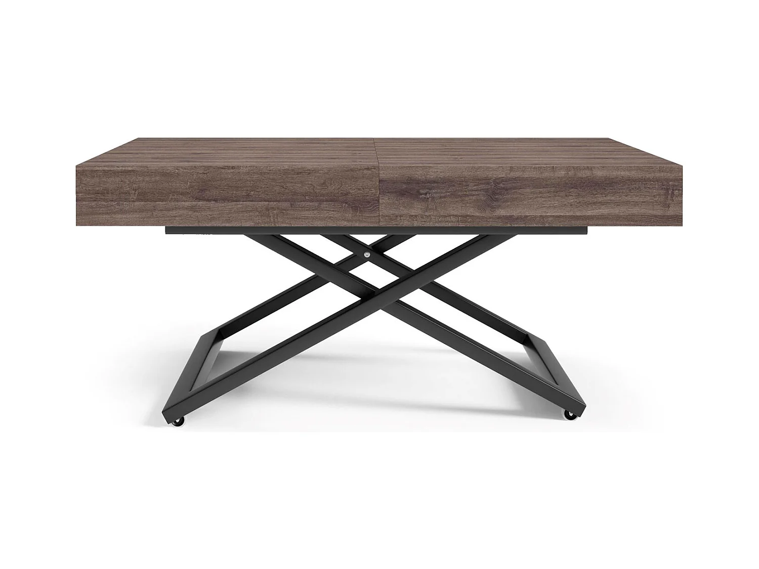 COUCH-/ESSTISCH Sanna U Sherman Eiche anthrazit 120 - 200 / 80 / 27 - 80cm