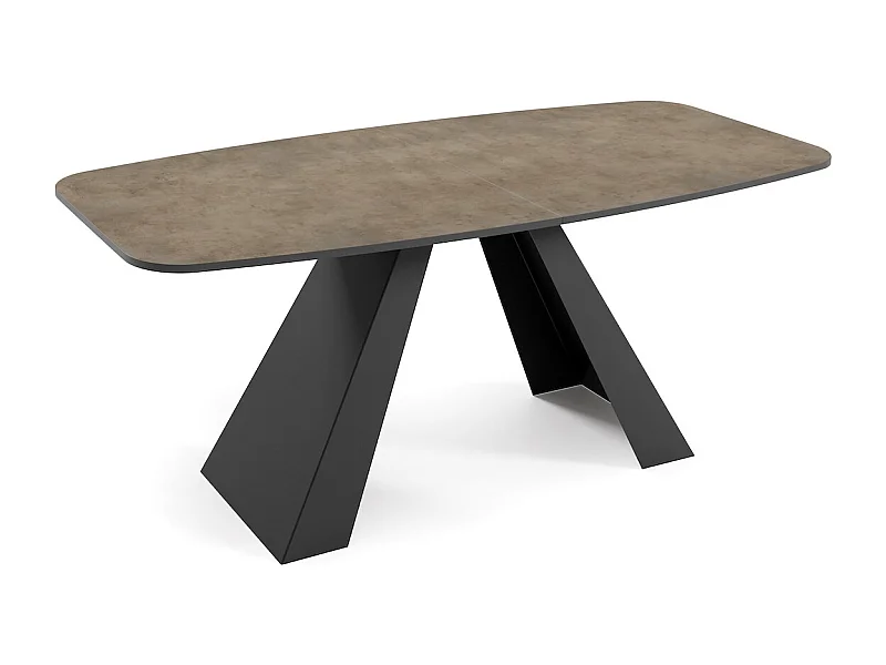 ESSTISCH Myron Chicago Concrete Dunkelgrau / Schwarz 160/200 / 80 / 76cm