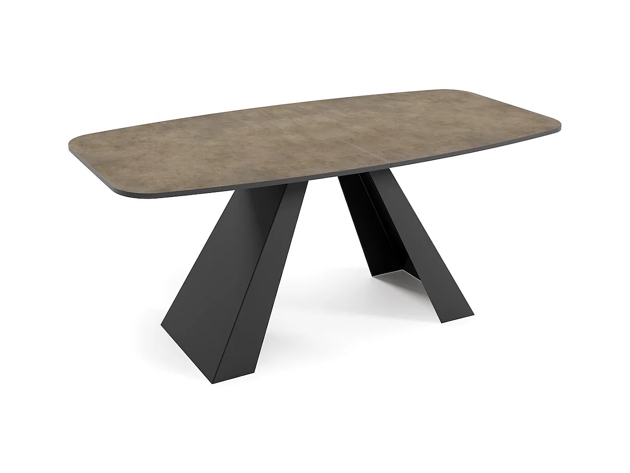 ESSTISCH Myron Chicago Concrete Dunkelgrau / Schwarz 160/200 / 80 / 76cm
