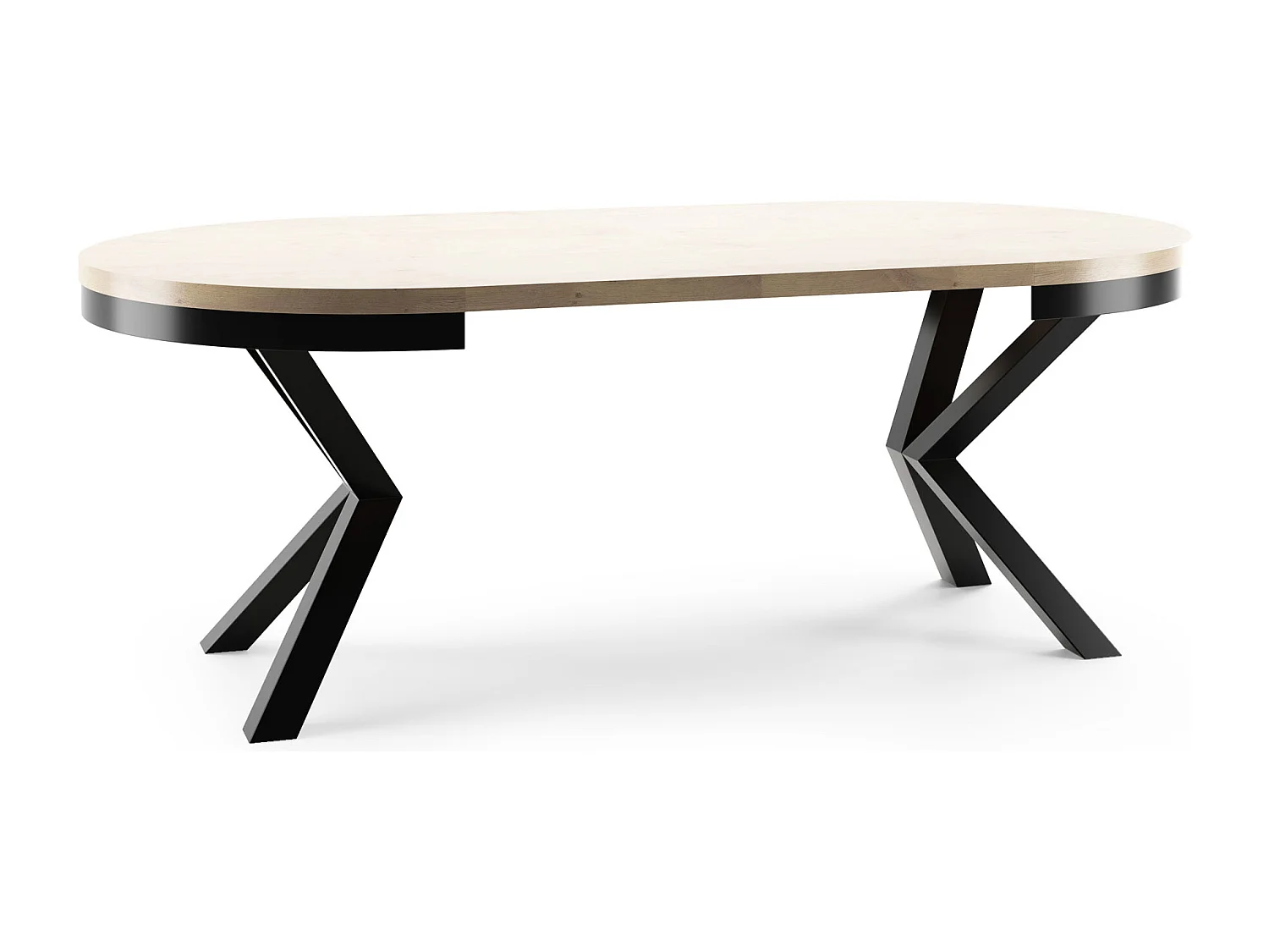 ESSTISCH Narvic 120 Chicago Concrete Dunkelgrau / Weiß 120/196 / 120 / 76cm