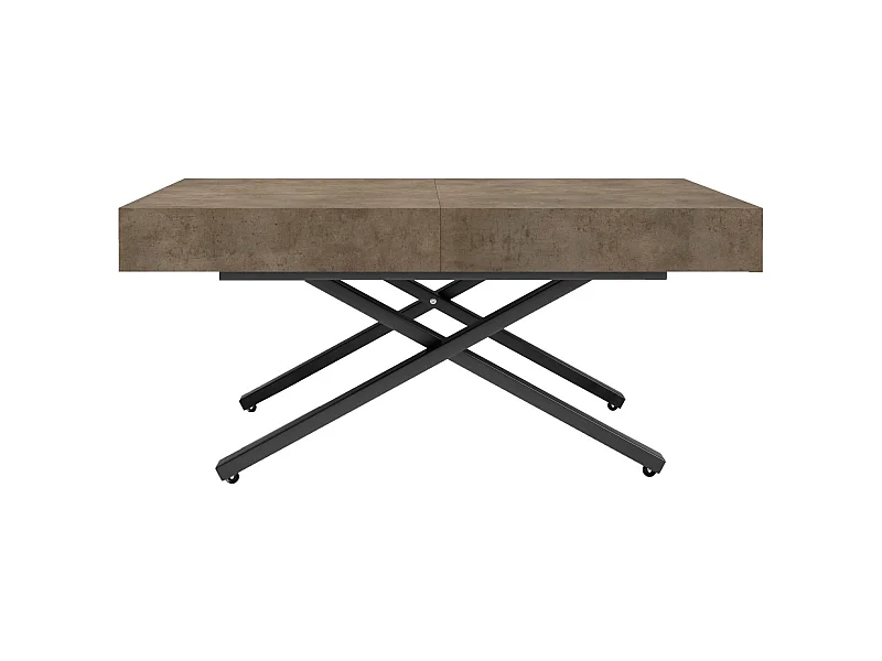 COUCH-/ESSTISCH Sanna X Chicago Concrete dunkelgrau 120 - 200 / 80 / 27 - 80cm