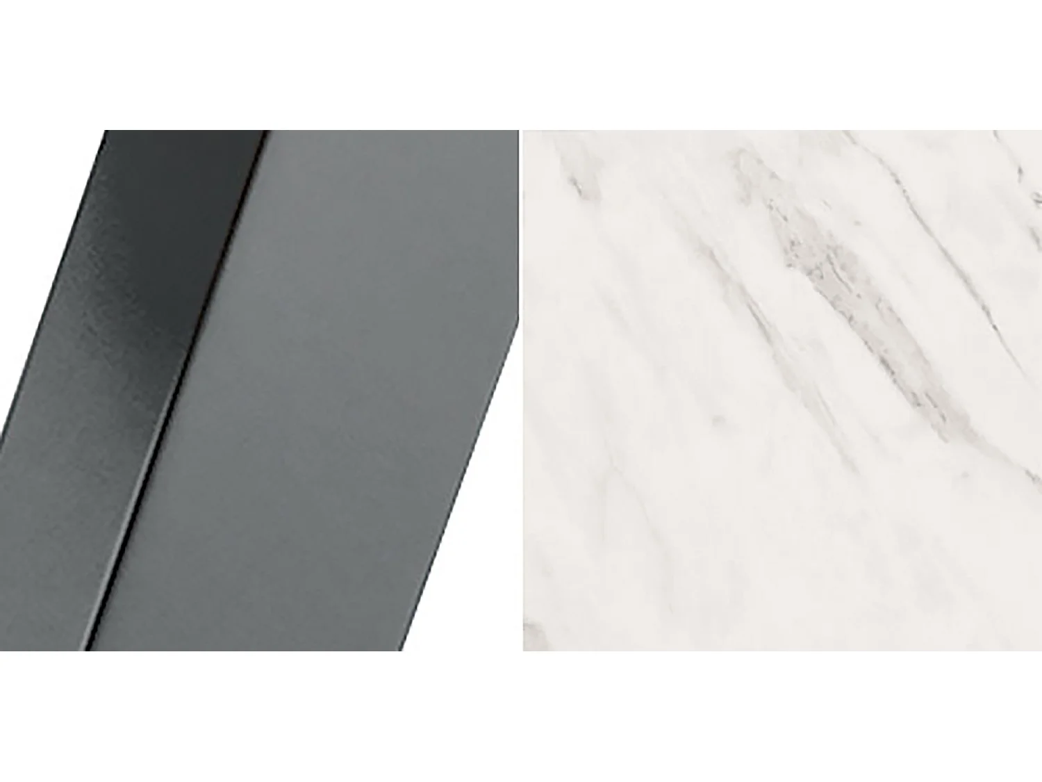 ESSTISCH Narvic 120 Bianco Marmor / Graphit 120/196 / 120 / 76cm